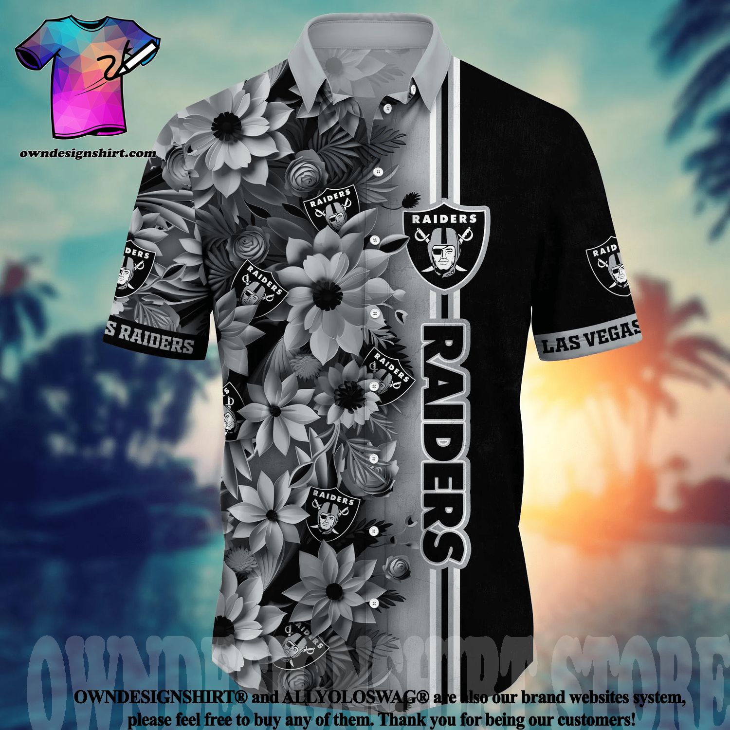 Las Vegas Raiders NFL Flower Classic Full Printed Hawaiian Shirt - Limotees