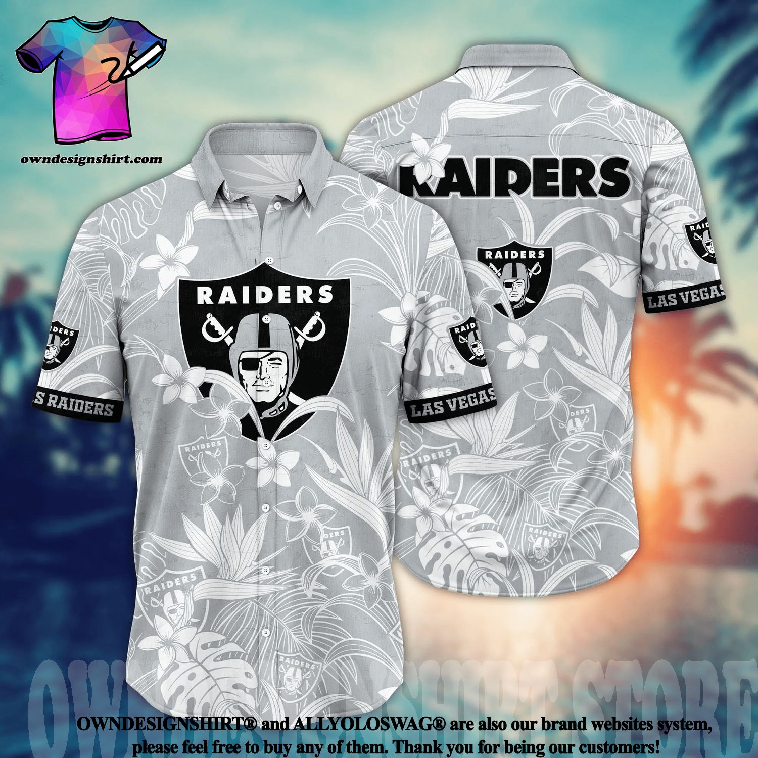 Las Vegas Raiders NFL Flag US Background Hawaiian Shirt For Men