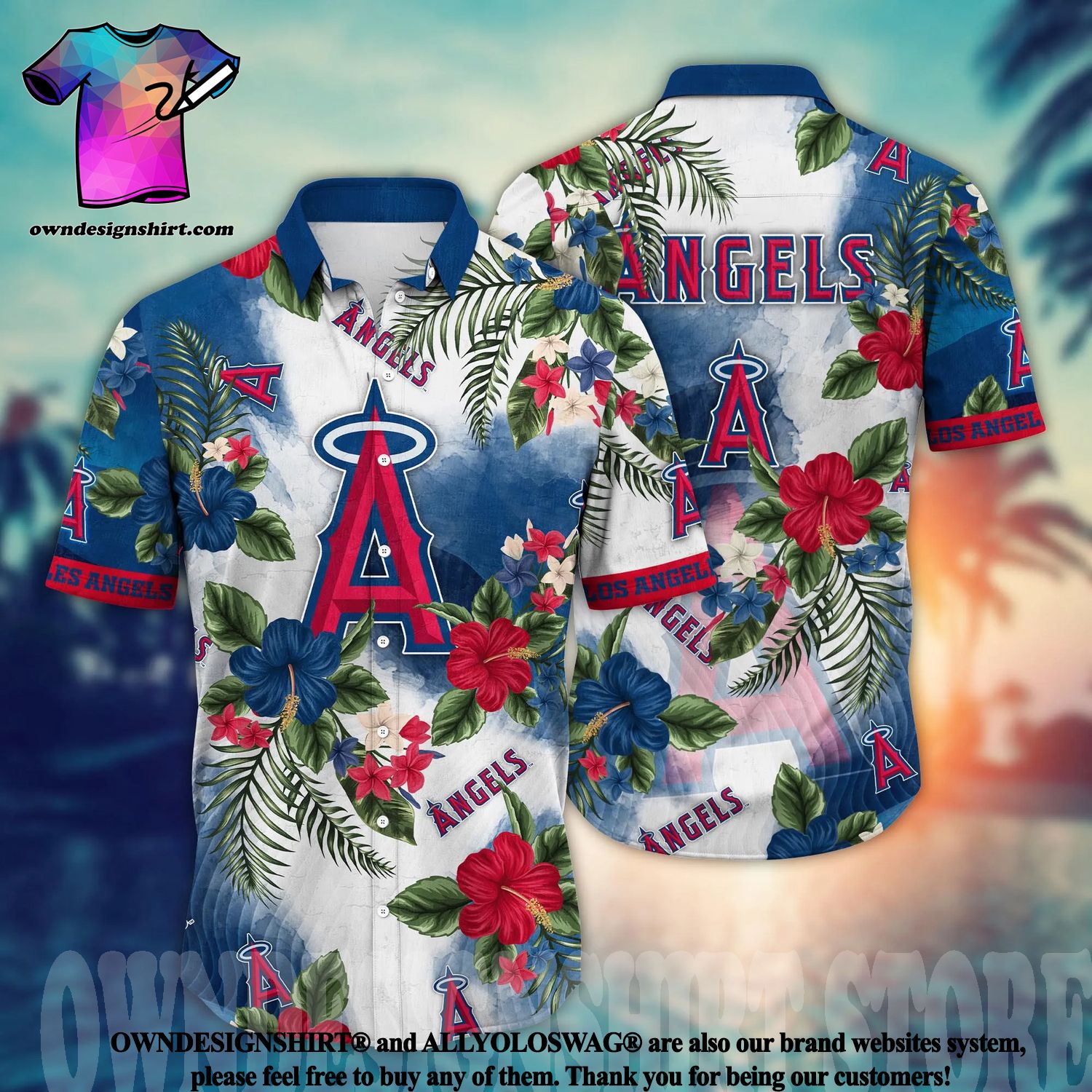 The best selling] Los Angeles Angels MLB Floral Unisex All Over Printed Hawaiian  Shirt