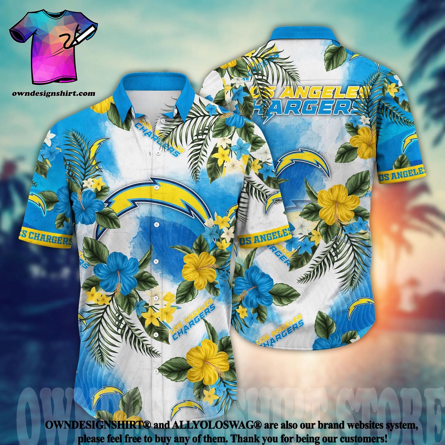 NEW Los Angeles Chargers NFL 3D All Over Printed Hawaiian Shirt, Short