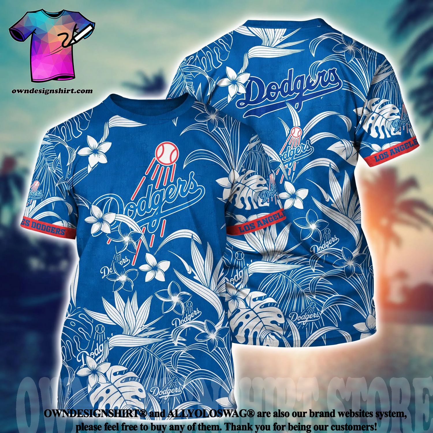 Los Angeles Dodgers Logo Hawaiian Shirt Cheap Men Dodgers Baseball