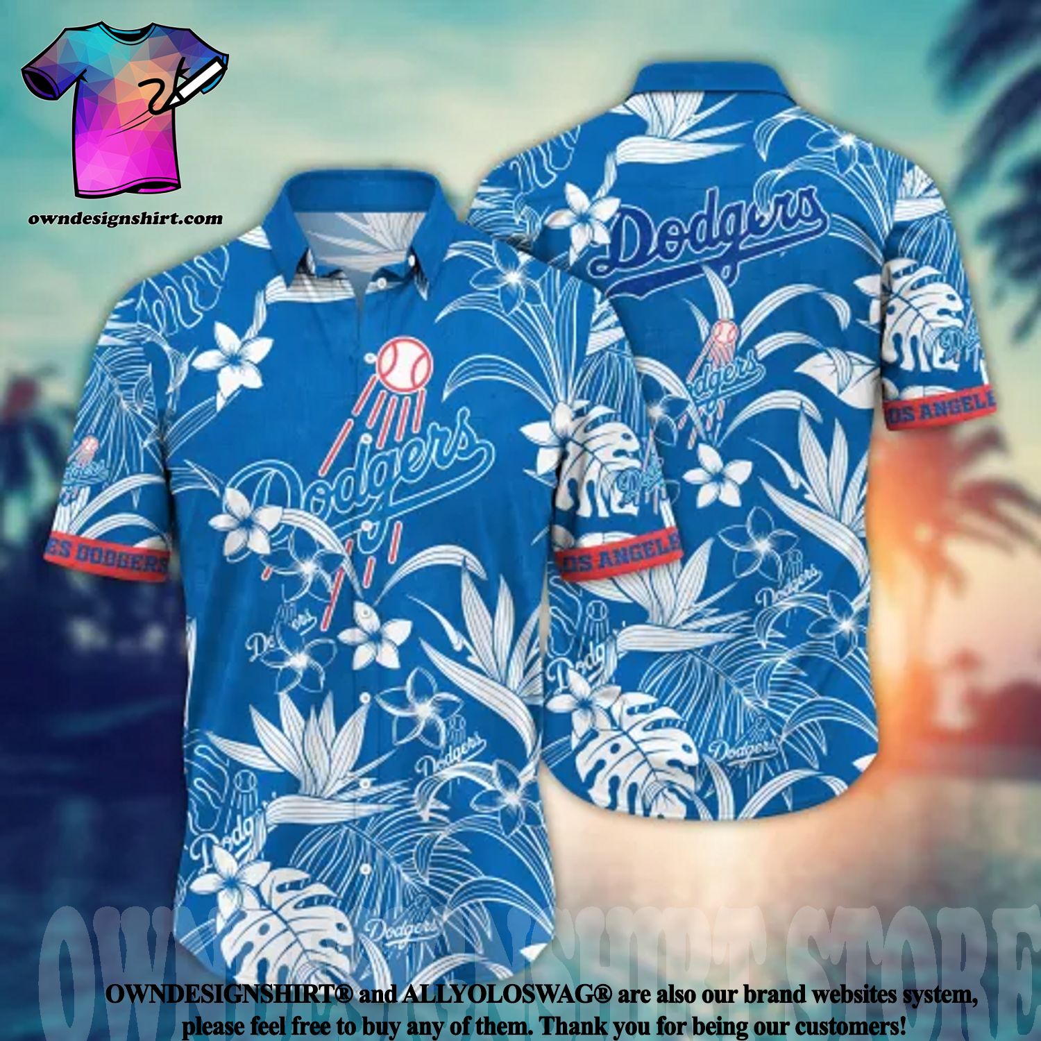 Los Angeles Dodgers Logo Hawaiian Shirt Cheap Men Dodgers Baseball