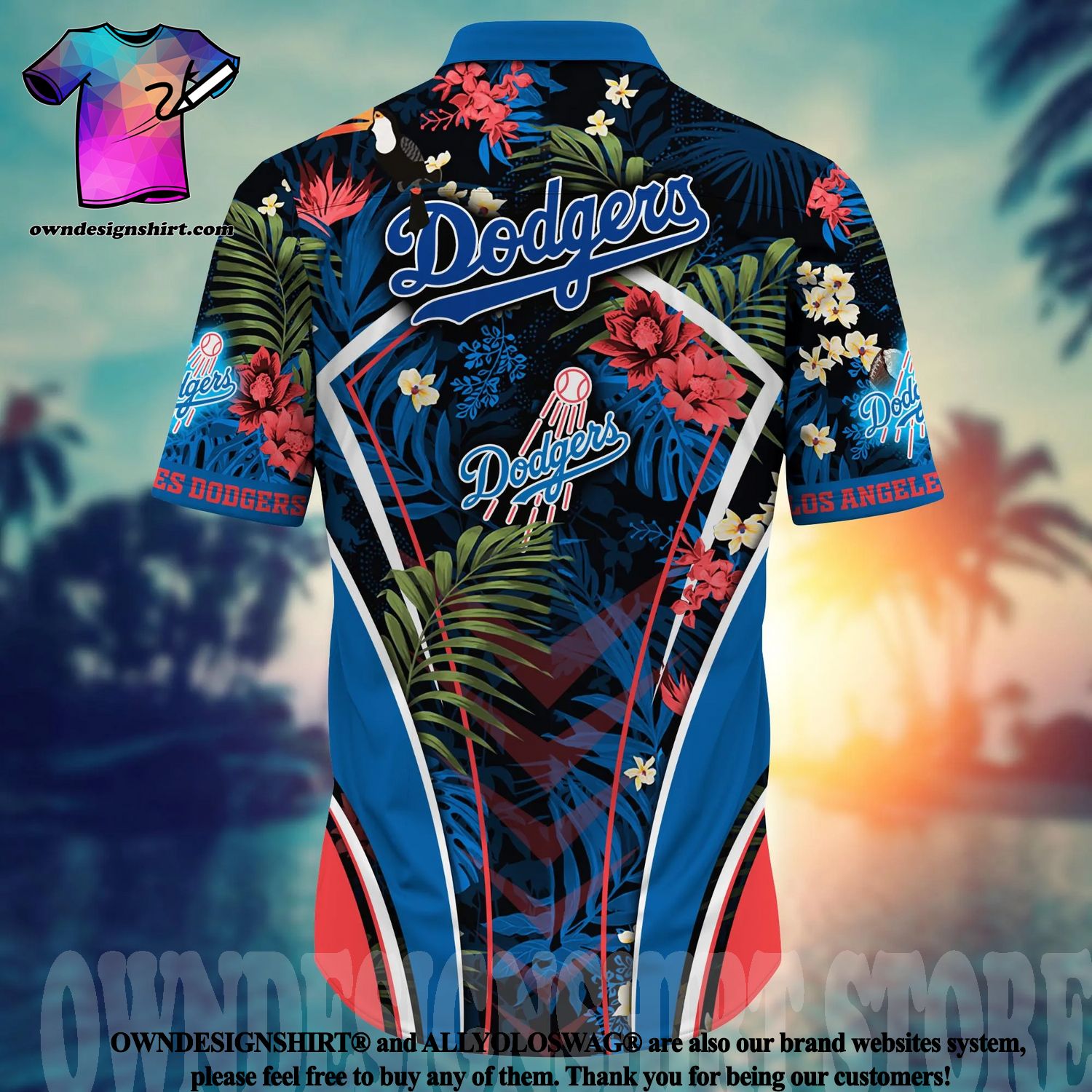 Los Angeles Dodgers MLB Flower All Over Printed Classic Hawaiian