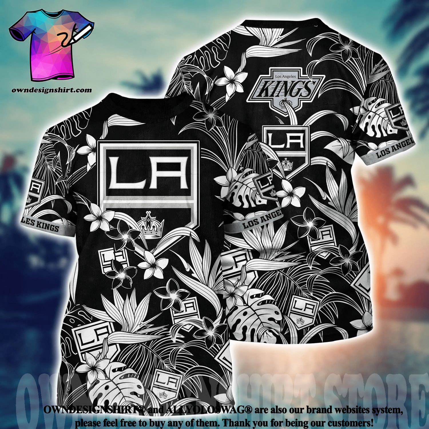 Los Angeles Kings Nhl Mens Hawaiian Shirt & Short