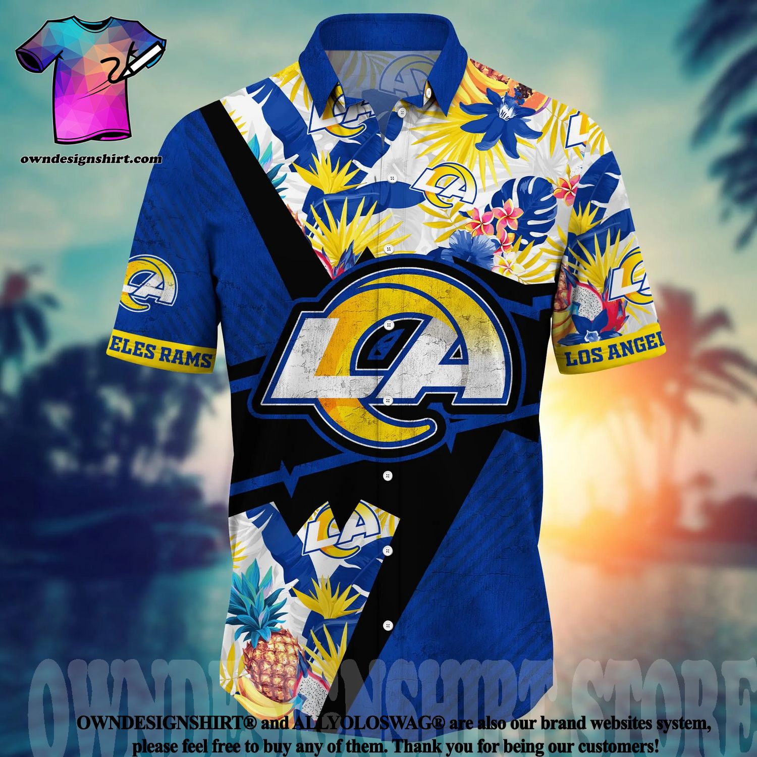 Los Angeles Rams NFL Style 9 Summer 3D Hawaiian Shirt And Shorts For Men  And Women Gift Fans - Freedomdesign