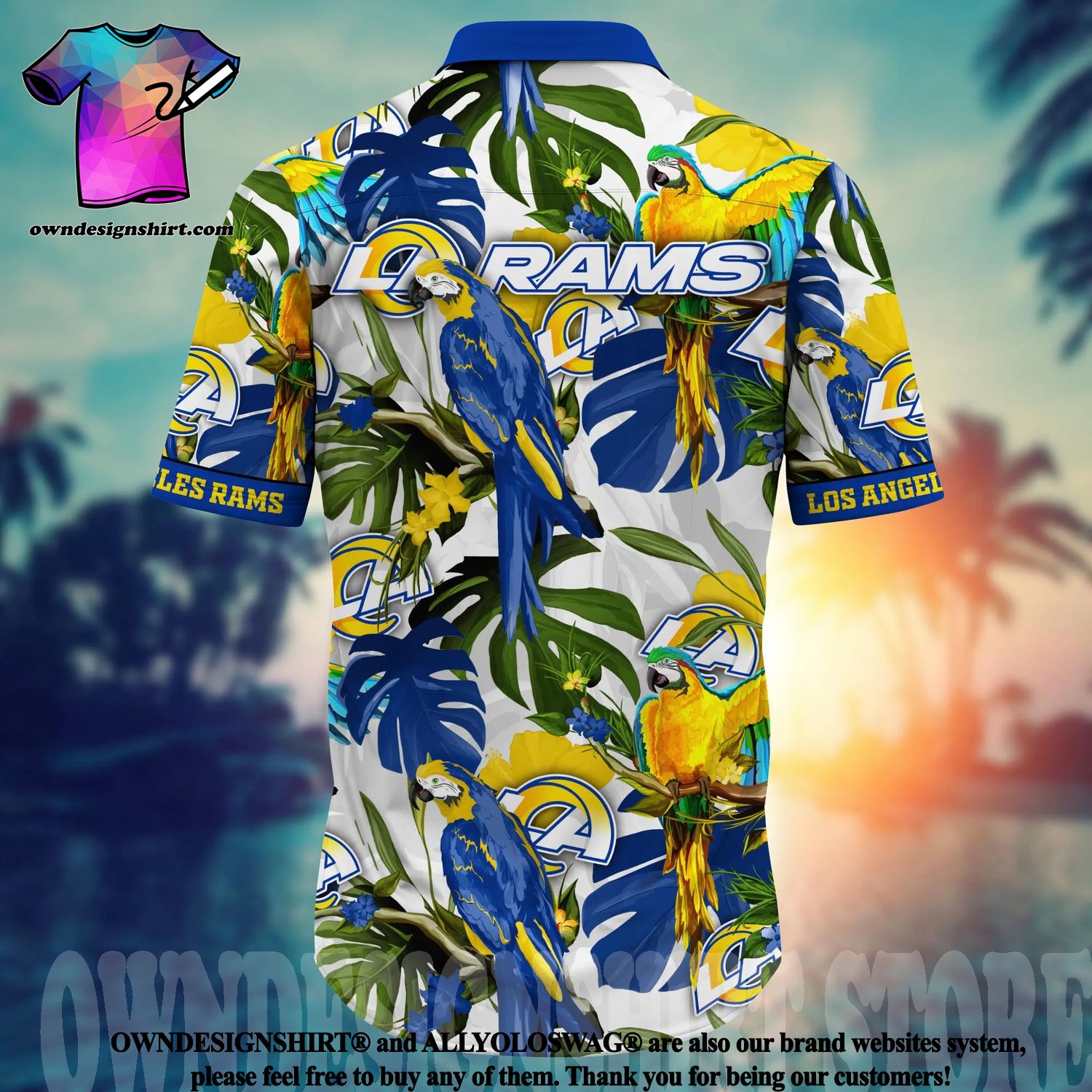 Los Angeles Rams NFL Floral All Over Printed 3D Hawaiian Shirt