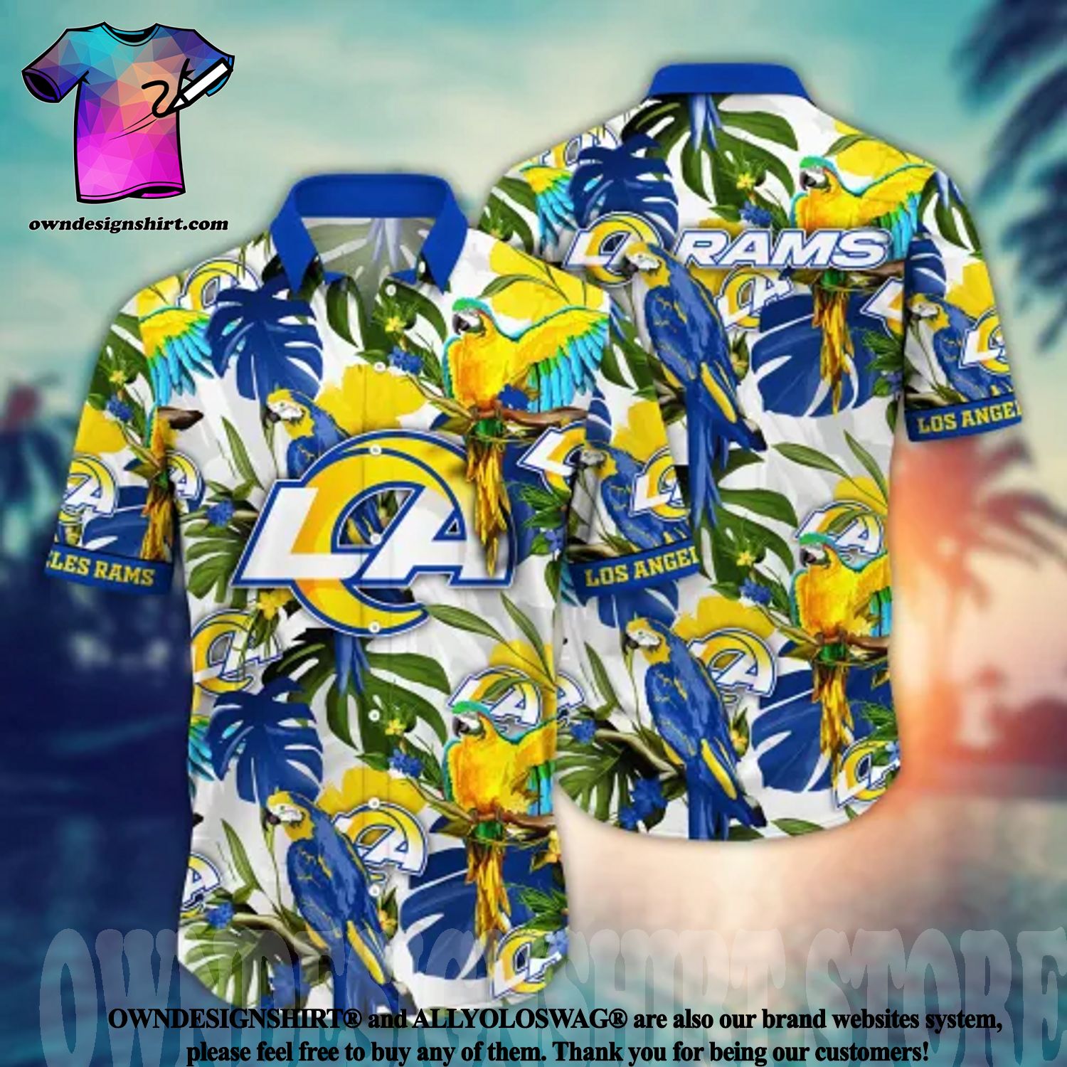 The best selling] Los Angeles Rams NFL Floral All Over Printed Unisex  Hawaiian Shirt