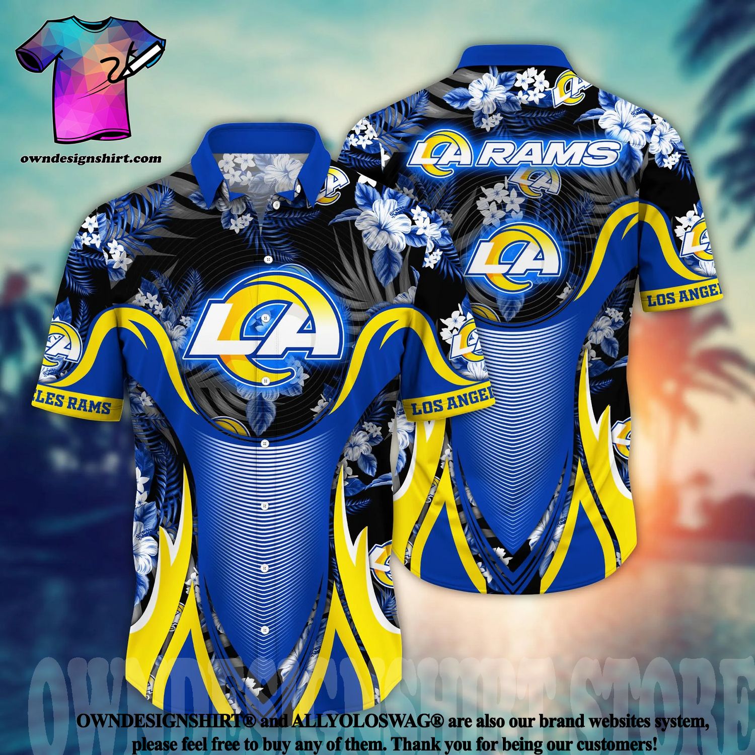 Hot Los Angeles Rams Nfl Summer Hawaiian Shirt And Shorts