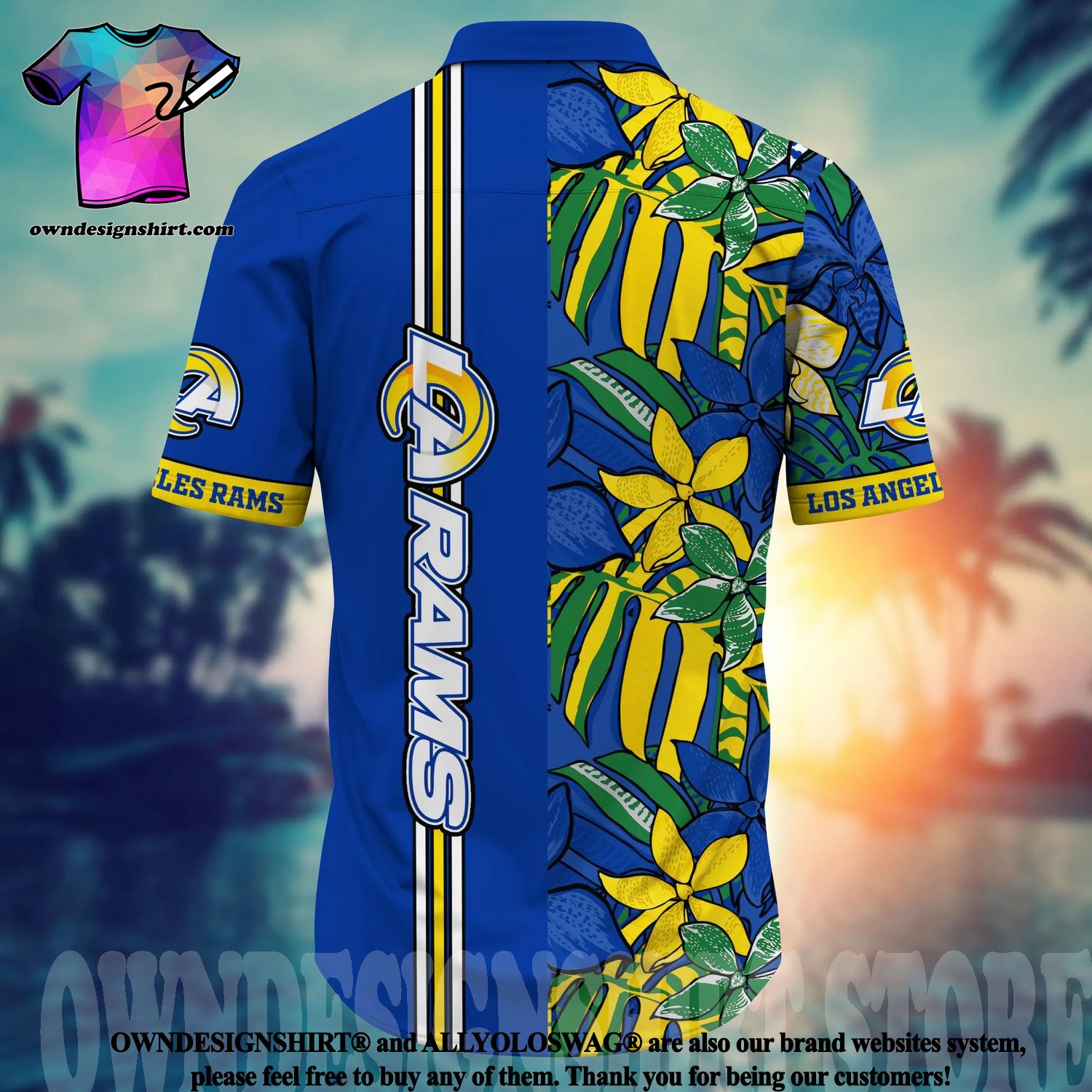 Los Angeles Rams NFL Flower Full Printed Unisex Hawaiian Shirt - Limotees