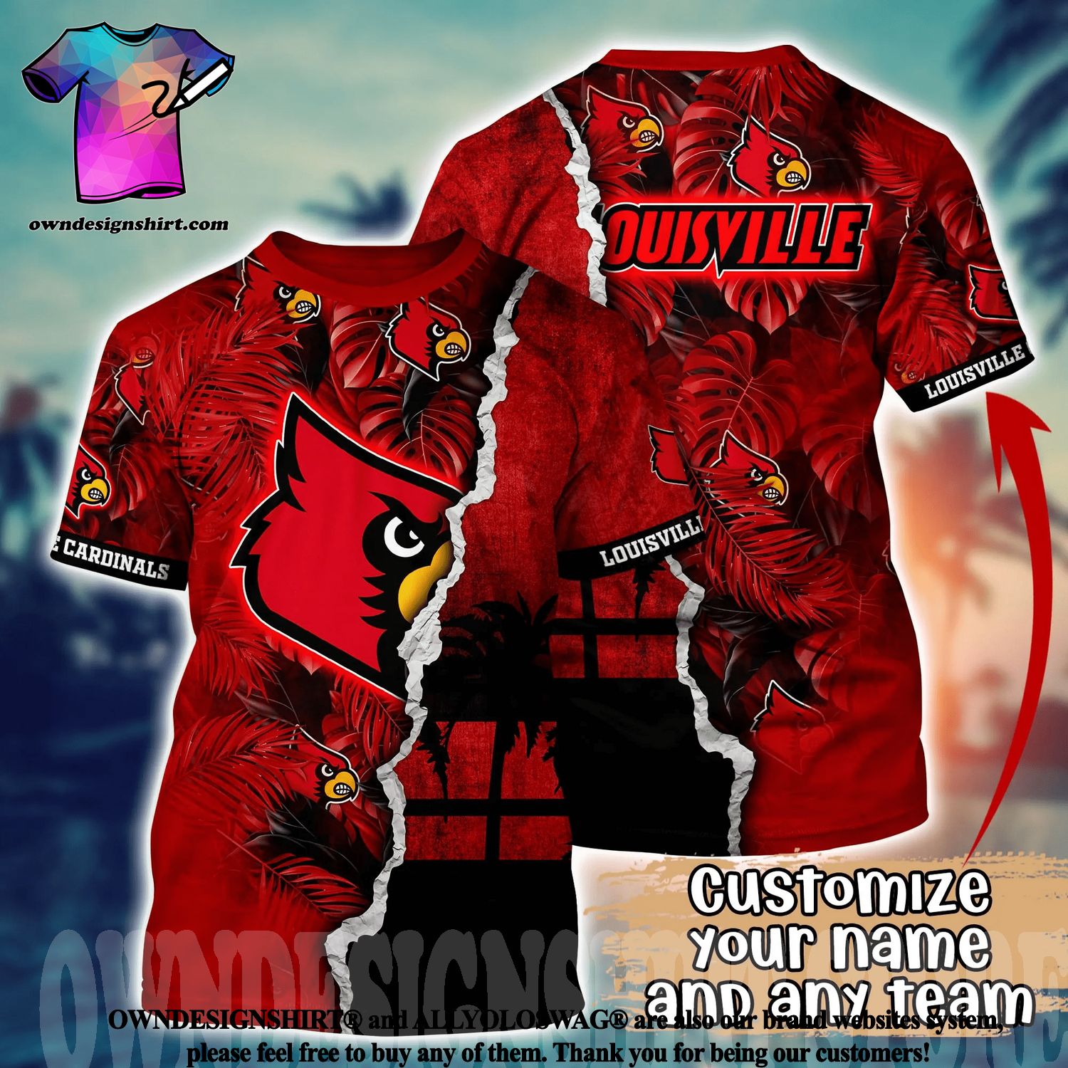 NCAA Louisville Cardinals Red White Hawaiian Shirt All Over Print