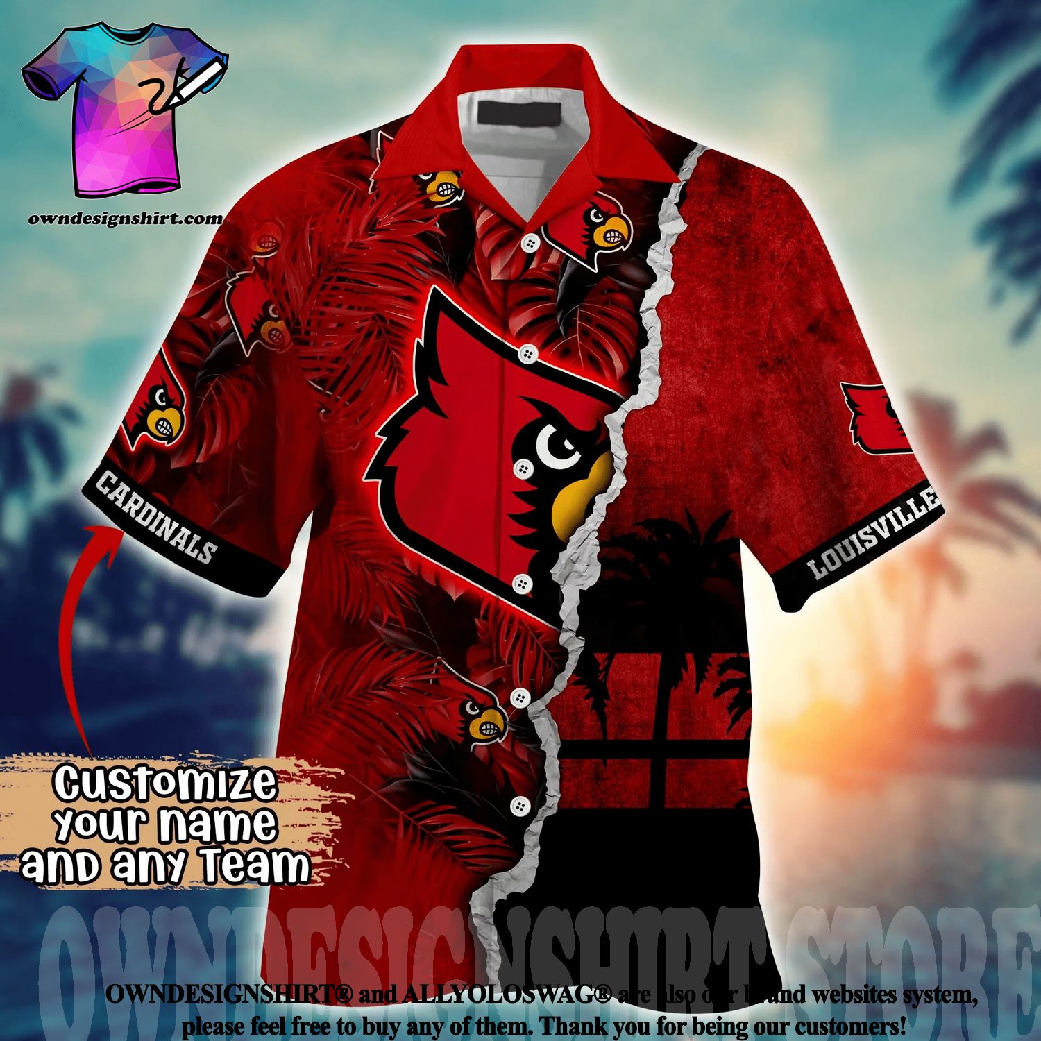 NCAA Louisville Cardinals Flower Hawaii Shirt Summer Vibes For FootBall Fans