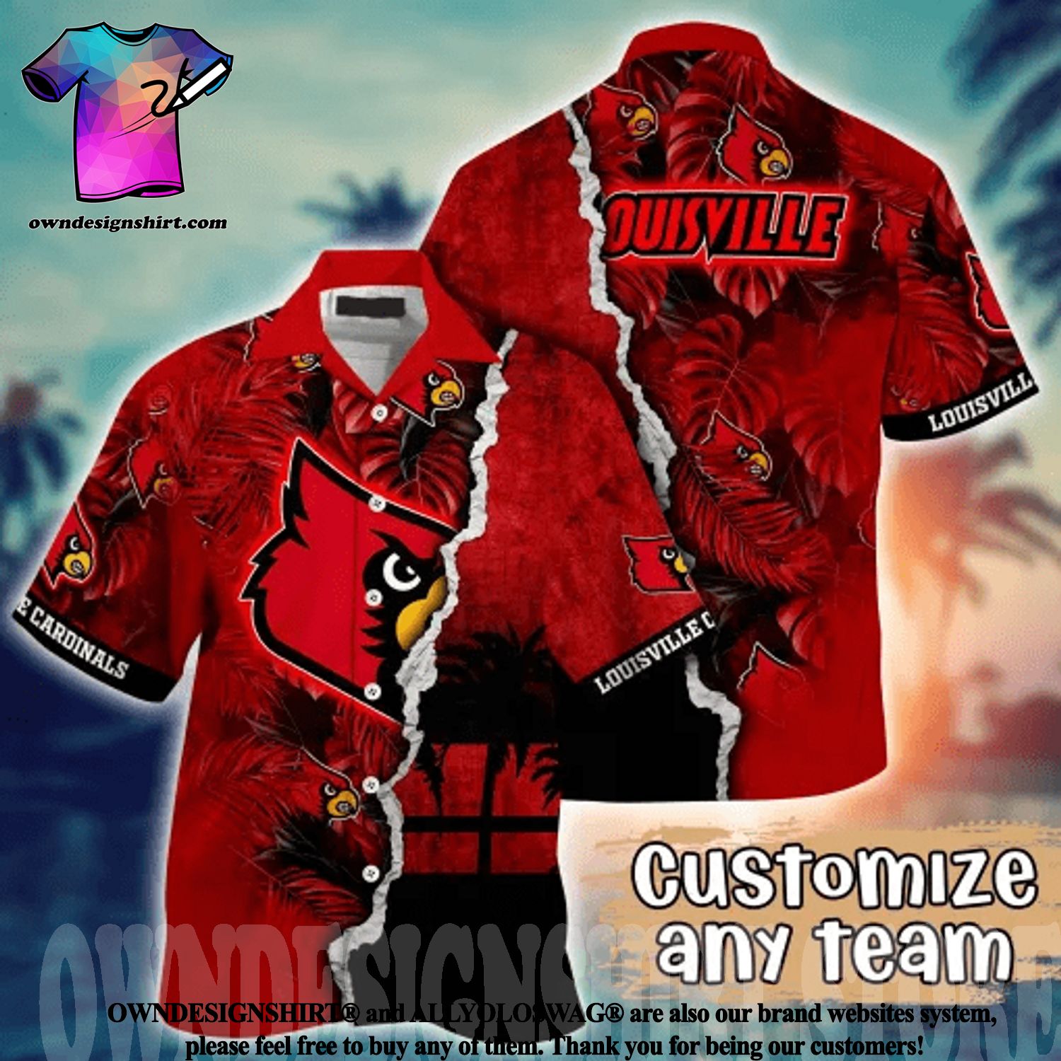 Ncaa Louisville Cardinals Red Flowers Trendy Hawaiian Shirt Aloha Shirt -  Trendy Aloha