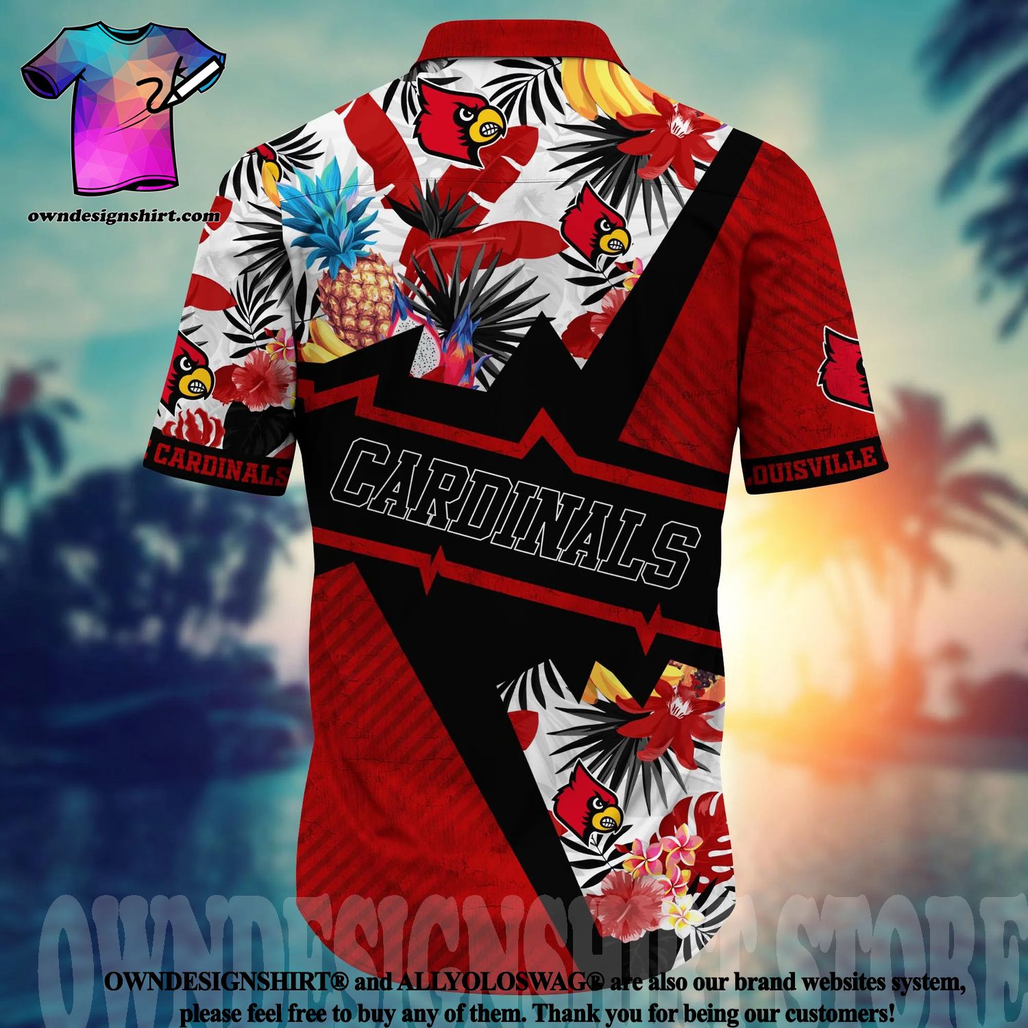 NCAA Louisville Cardinals Flower Hawaii Shirt Summer Vibes For FootBall Fans