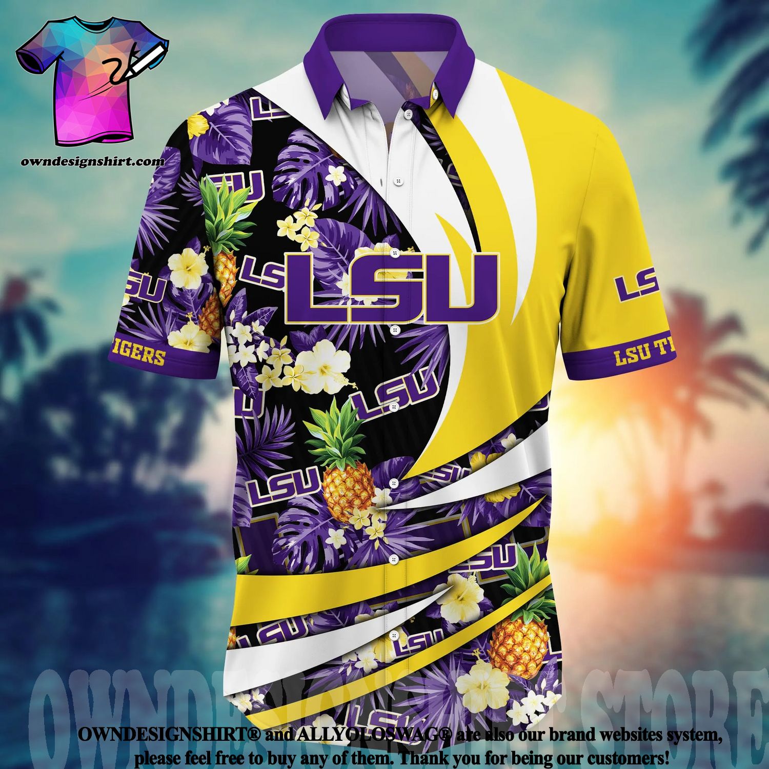 NCAA Lsu Tigers Flower Hawaiian Shirt Outfit 3D Shirt, Lsu Tigers