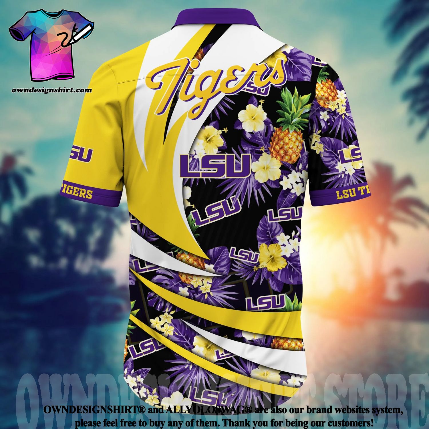 NCAA Lsu Tigers Flower Hawaiian Shirt Outfit 3D Shirt, Lsu Tigers