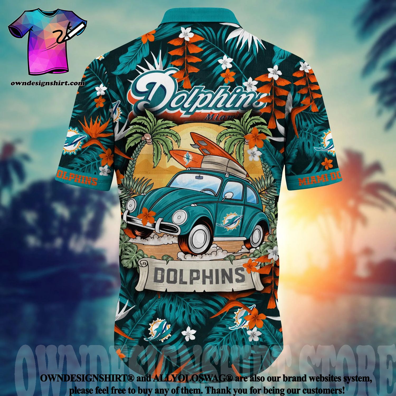 Miami Dolphins Football Ball Hawaiian Shirt - Reallgraphics
