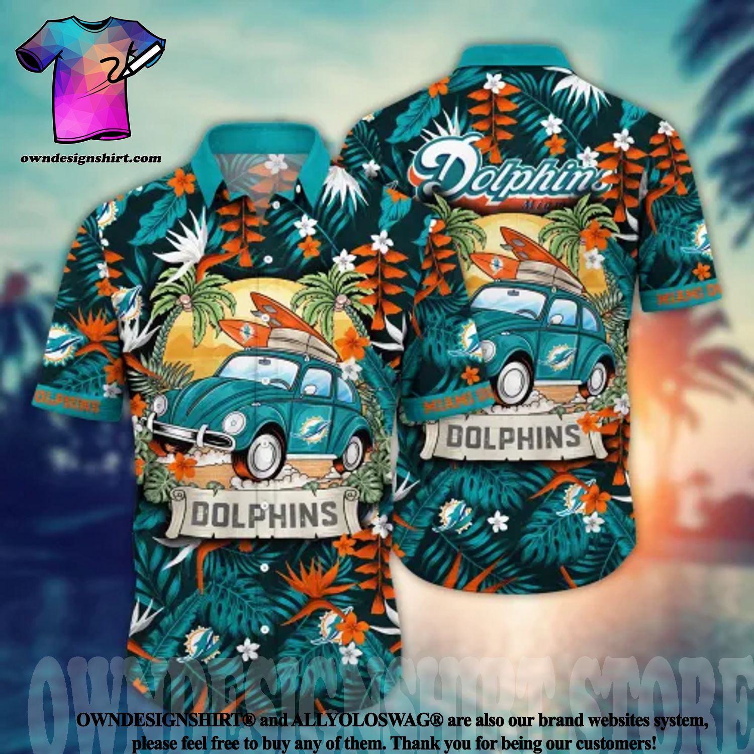 The best selling] Miami Dolphins NFL Flower All Over Print Unisex Hawaiian  Shirt