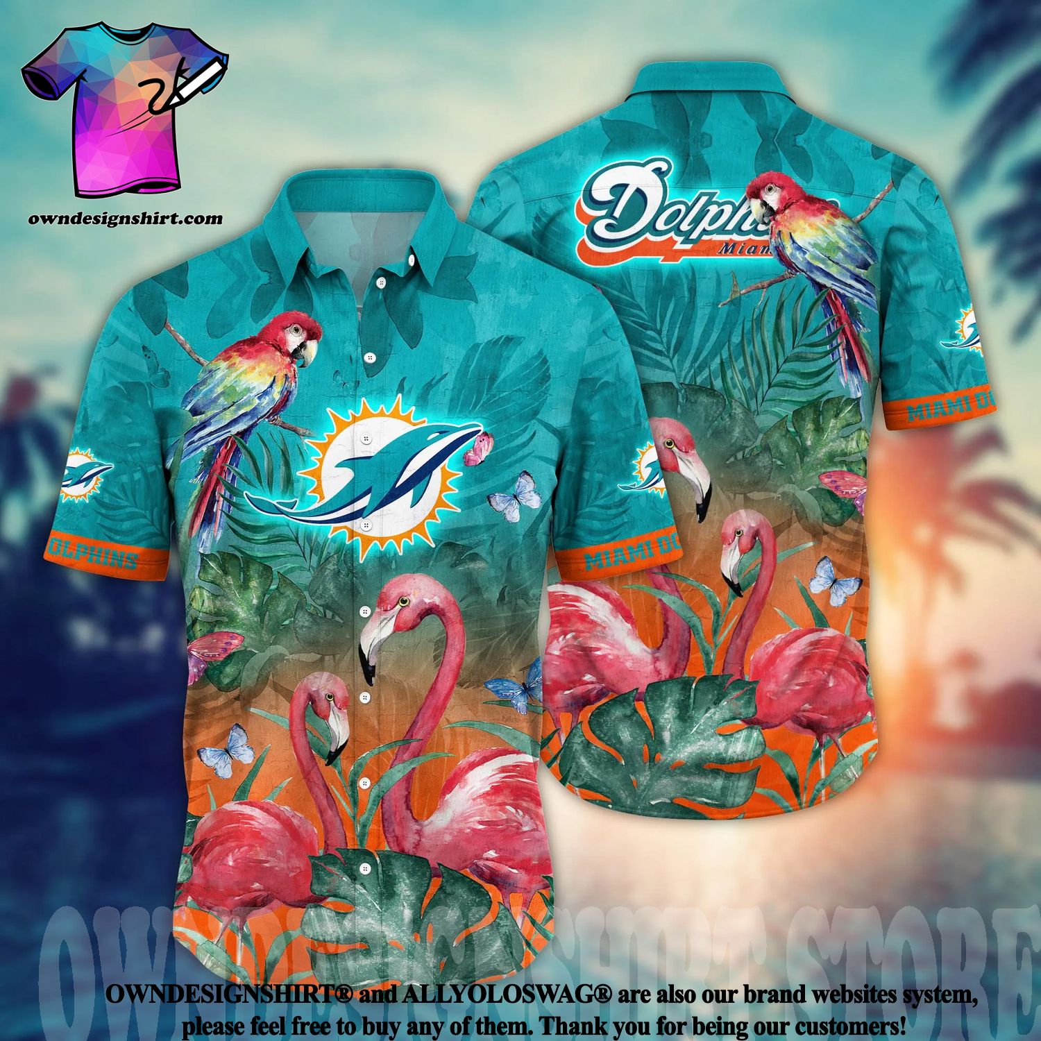 The best selling] Miami Dolphins NFL Floral Tropical All Over