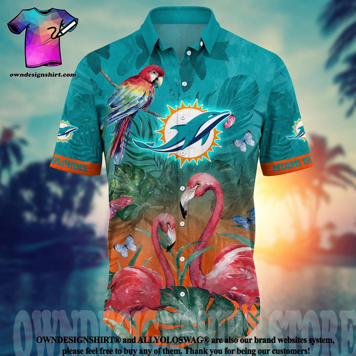 Miami Dolphins Hawaiian Shirt Funny Weed Pattern Shirt For Miami Dolphins  Fans - T-shirts Low Price