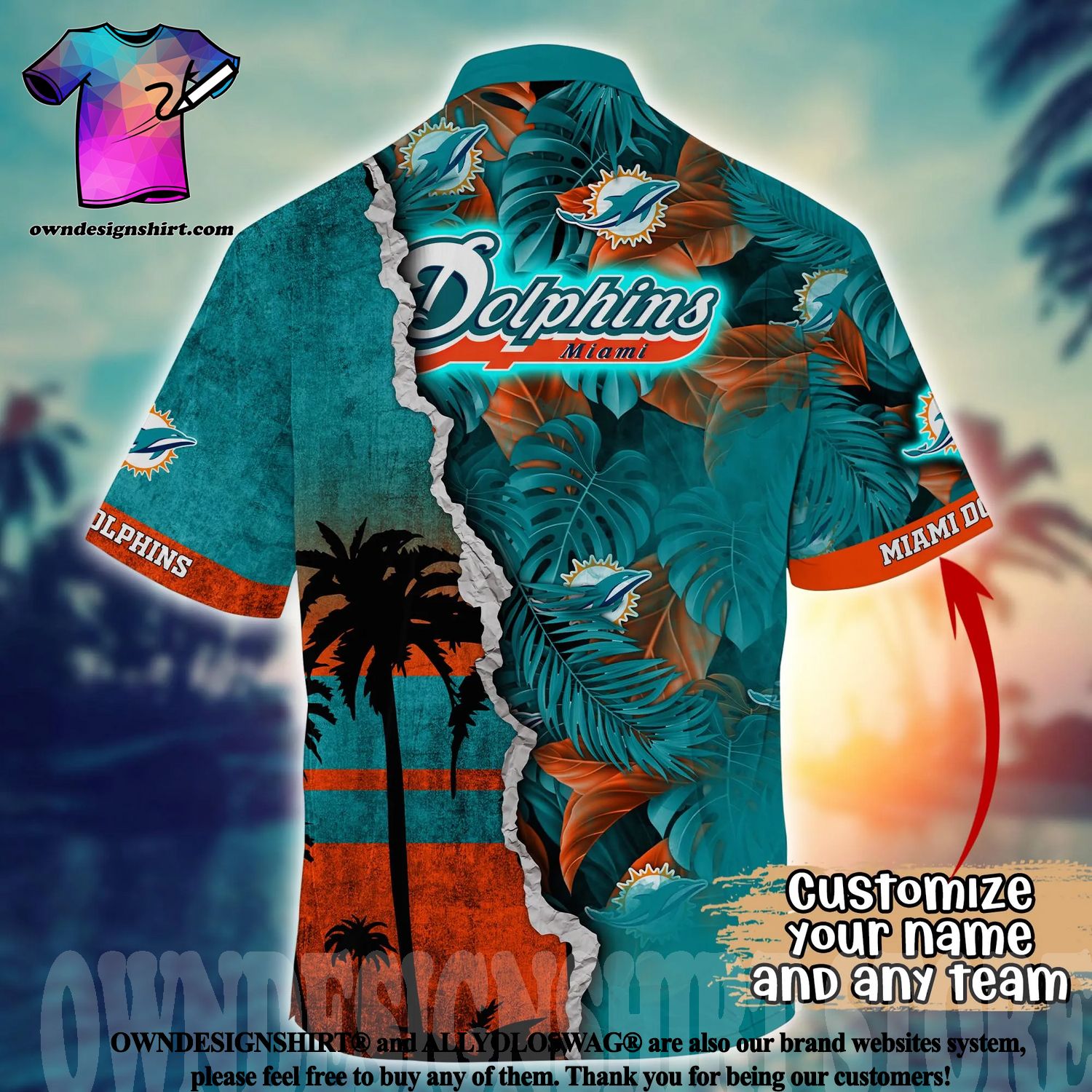 The best selling] Miami Dolphins NFL Flower All Over Print Unisex