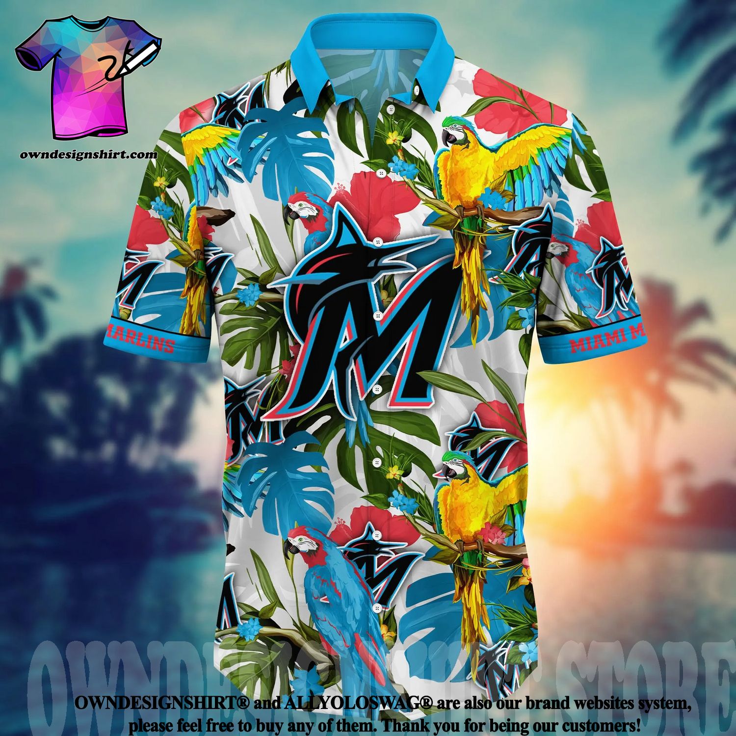 Miami Marlins MLB Flower All Over Print 3D Hawaiian Shirt - Limotees