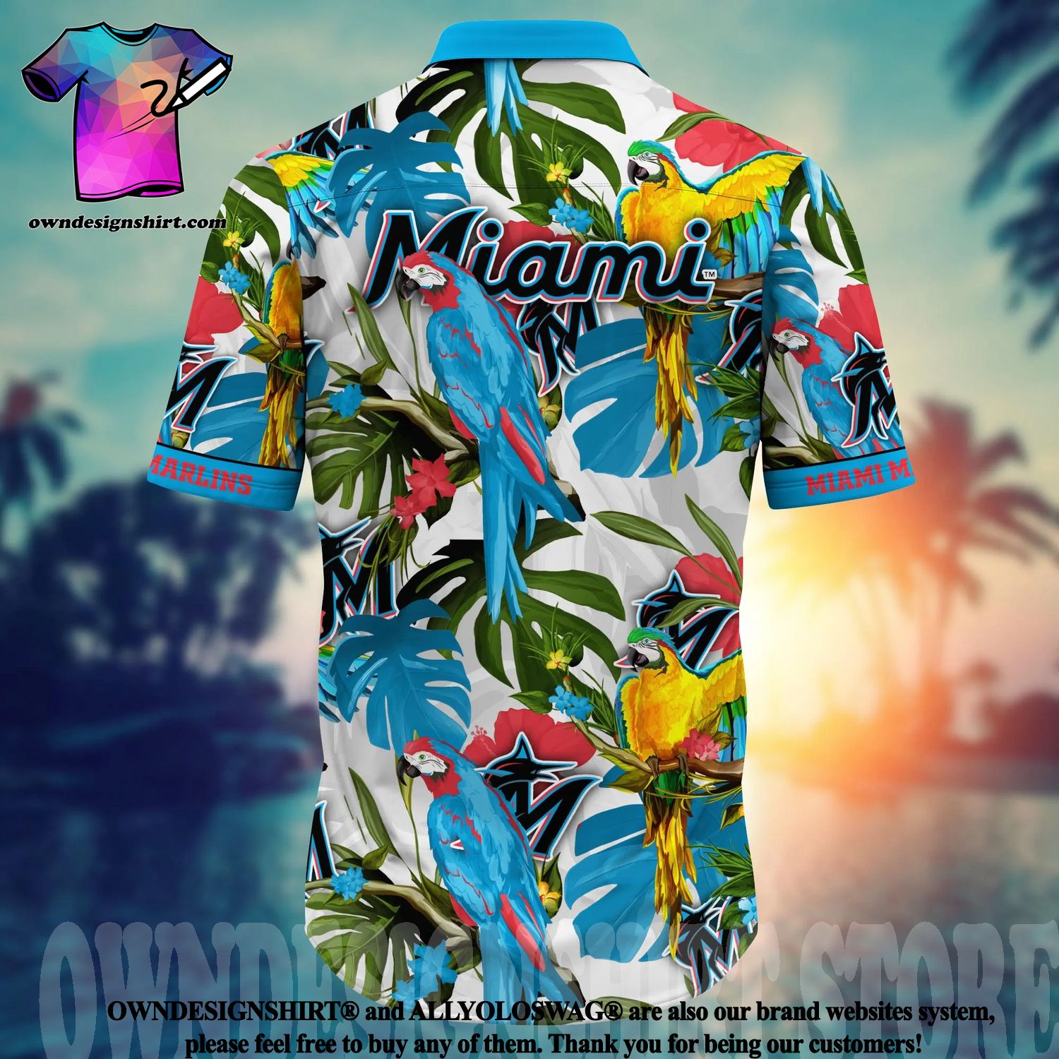 Miami Marlins MLB Flower All Over Print 3D Hawaiian Shirt - Limotees