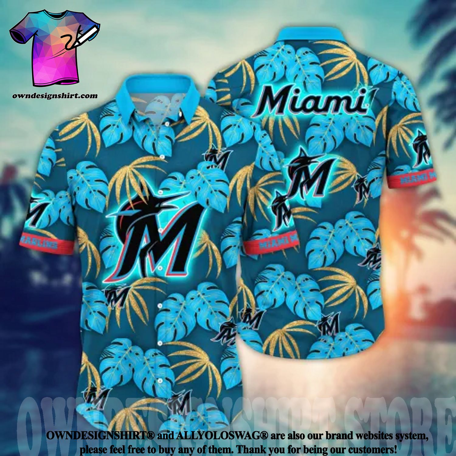 Miami Marlins Fan Club Major League Baseball T-Shirt Men's Small Blue  Orange MLB