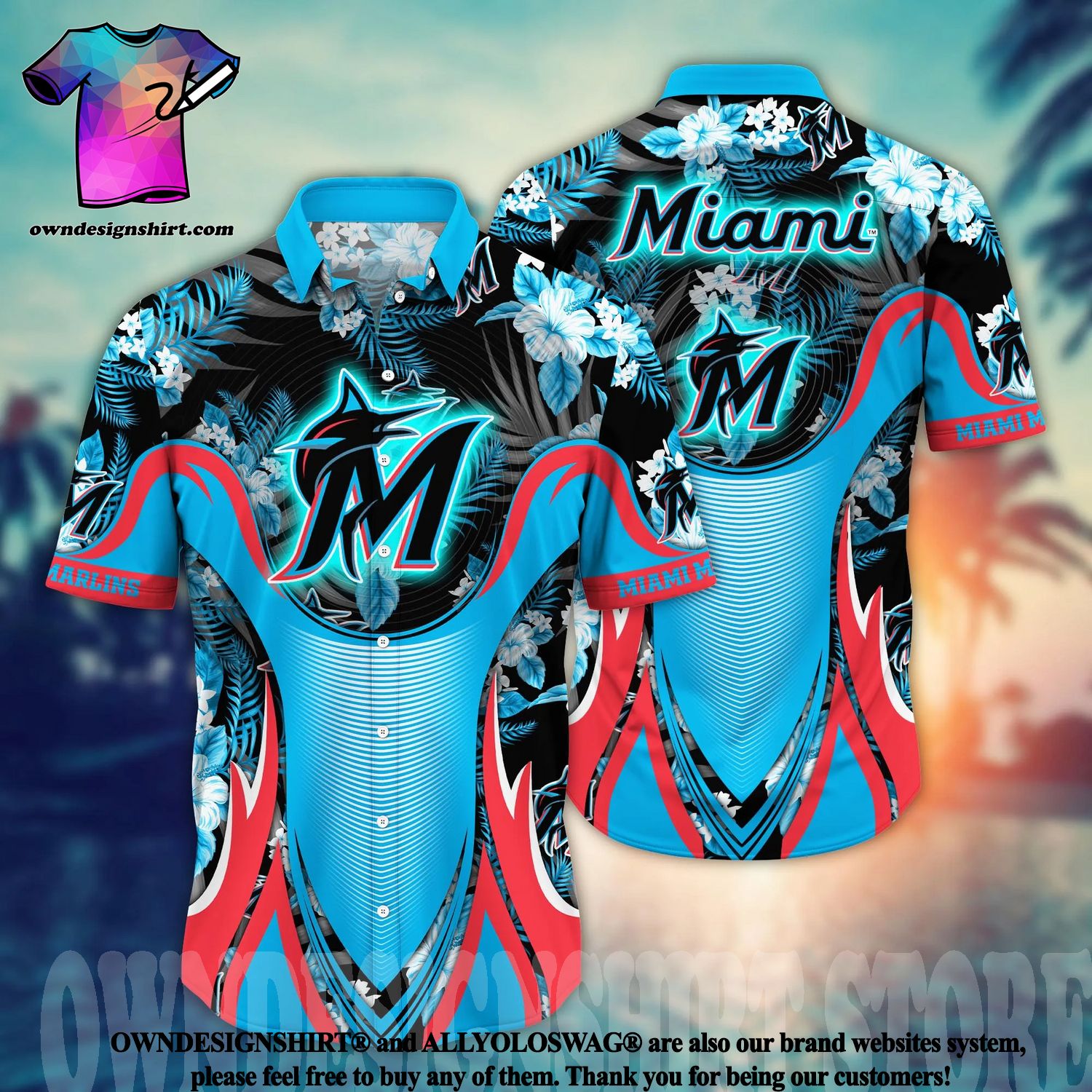 Miami Marlins MLB 3d hoodie T-SHIRT - LIMITED EDITION