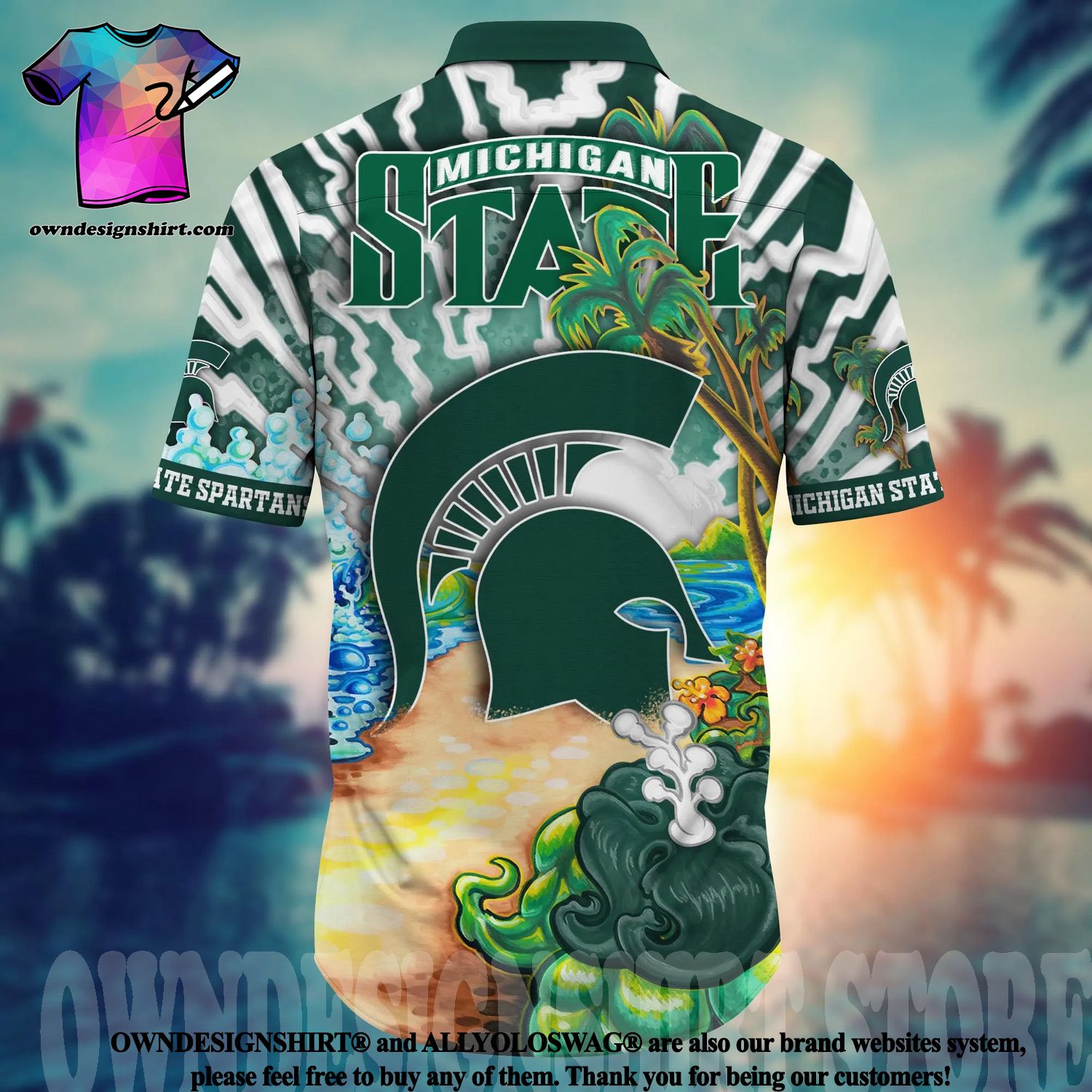 NCAA Michigan State Spartans Flower Cheap Hawaiian Shirt 3D Shirt