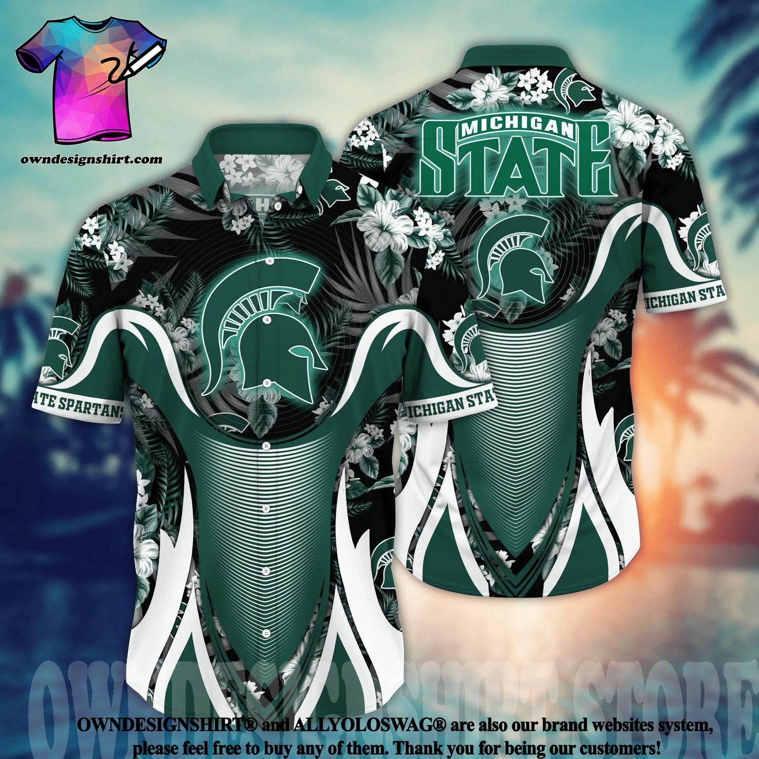 Michigan State Spartans NCAA Hawaiian Shirt Beach Time Aloha Shirt - Trendy  Aloha