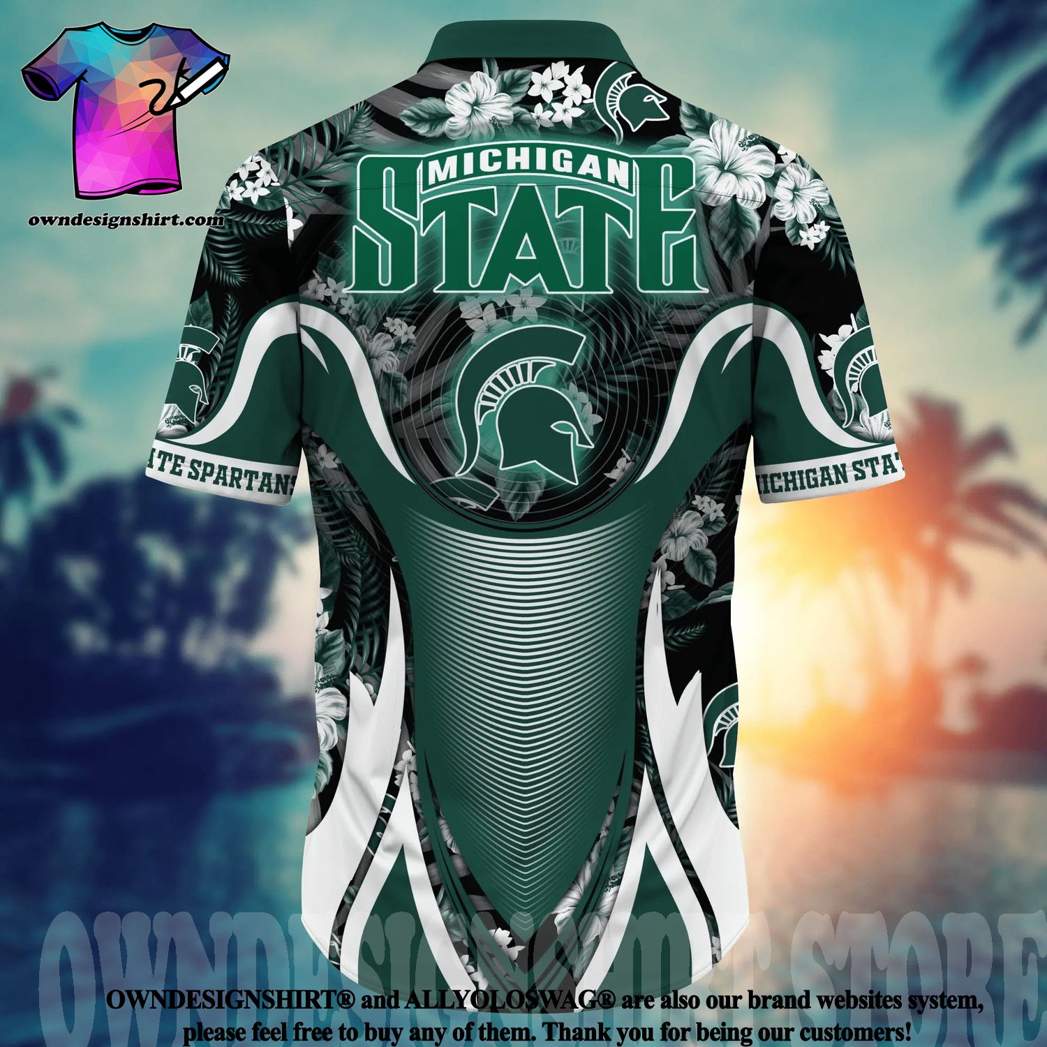 NCAA Michigan State Spartans Flower Cheap Hawaiian Shirt 3D Shirt, Michigan  State Spartans Football Gifts - T-shirts Low Price