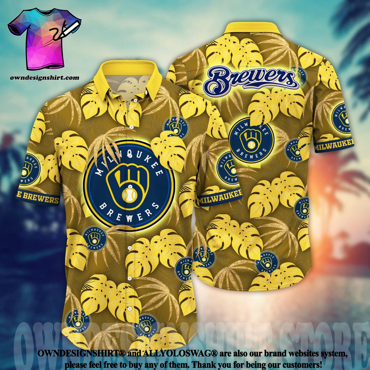 The best selling] Milwaukee Brewers MLB Floral All Over Printed Hawaiian  Shirt