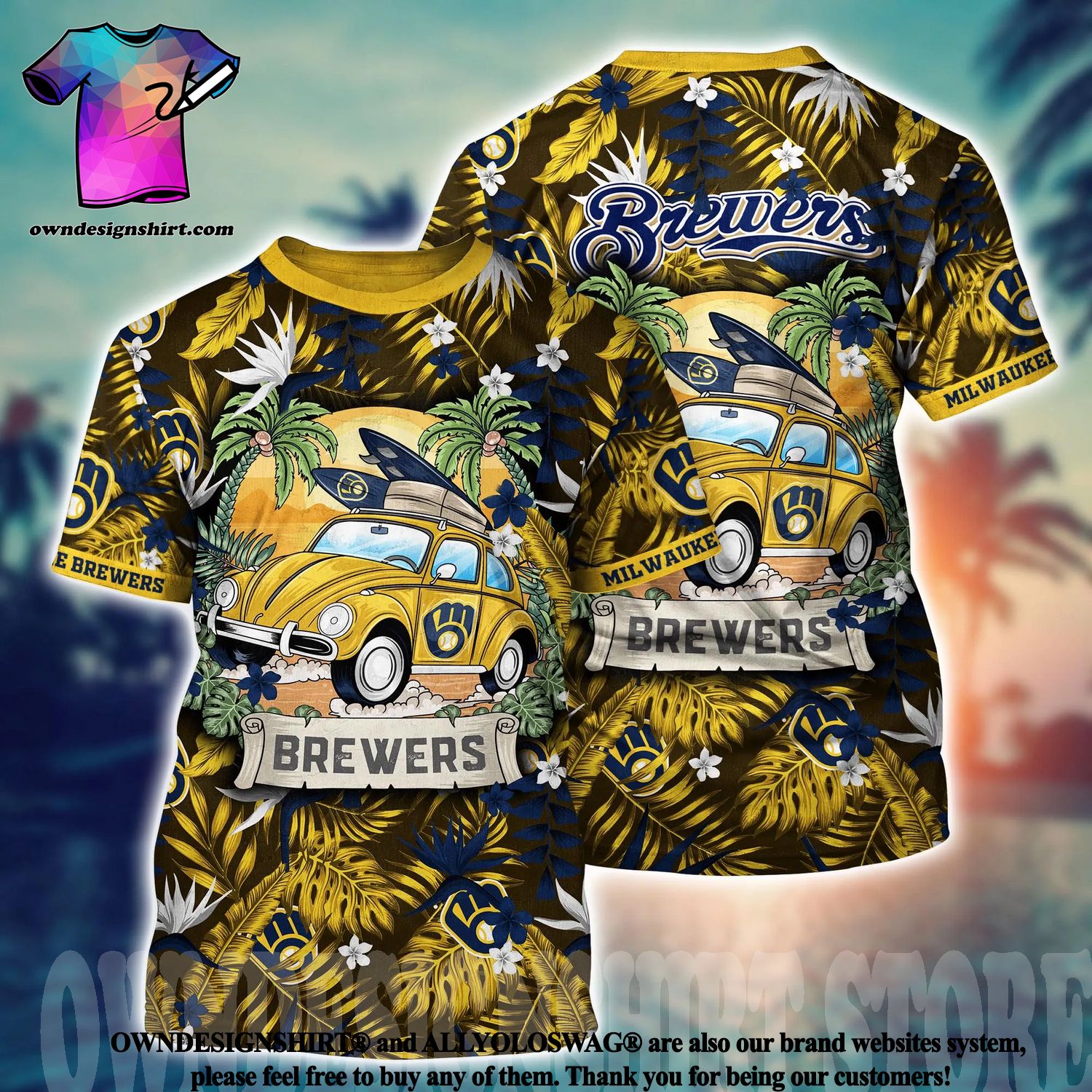 The best selling] Milwaukee Brewers MLB Flower Classic Full Printing Hawaiian  Shirt