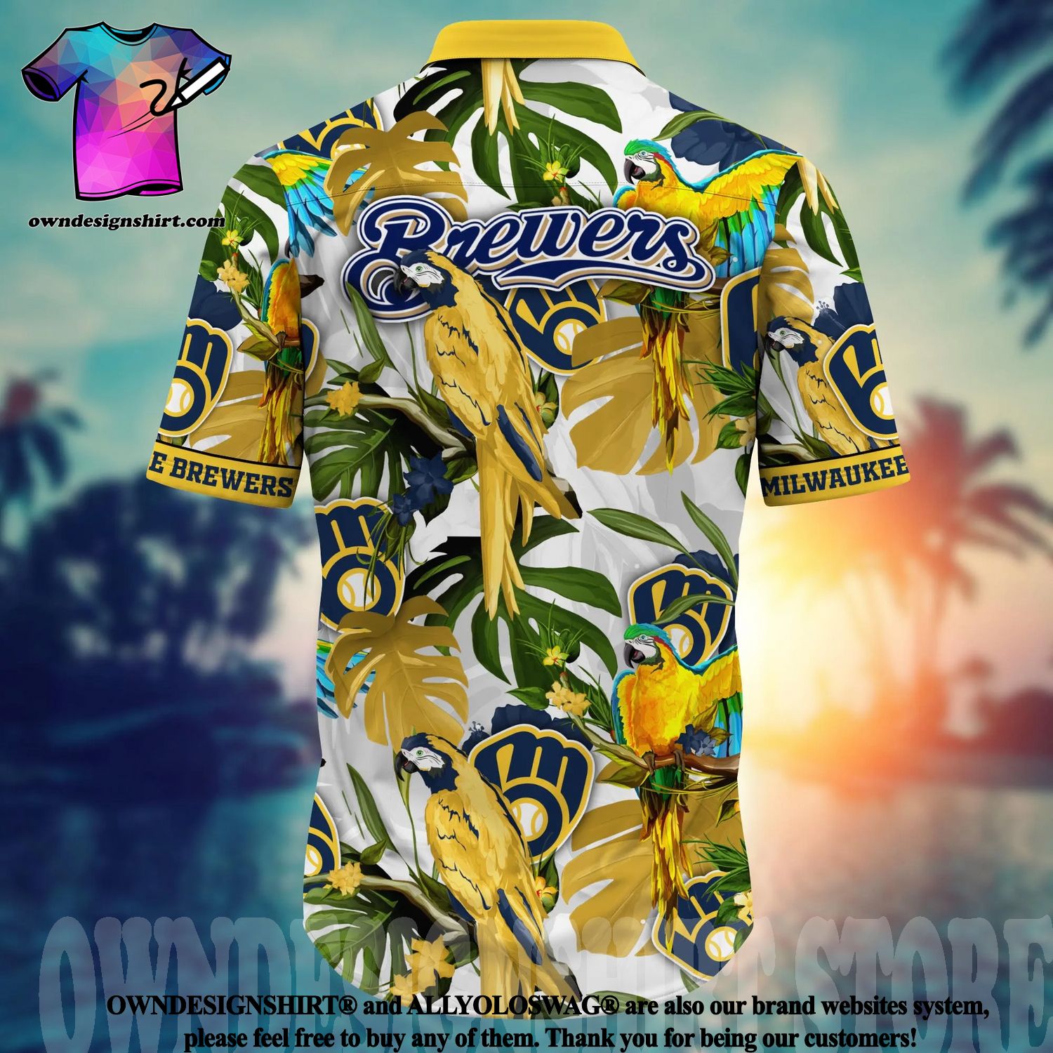 Milwaukee Brewers MLB Floral Full Printed Unisex Hawaiian Shirt