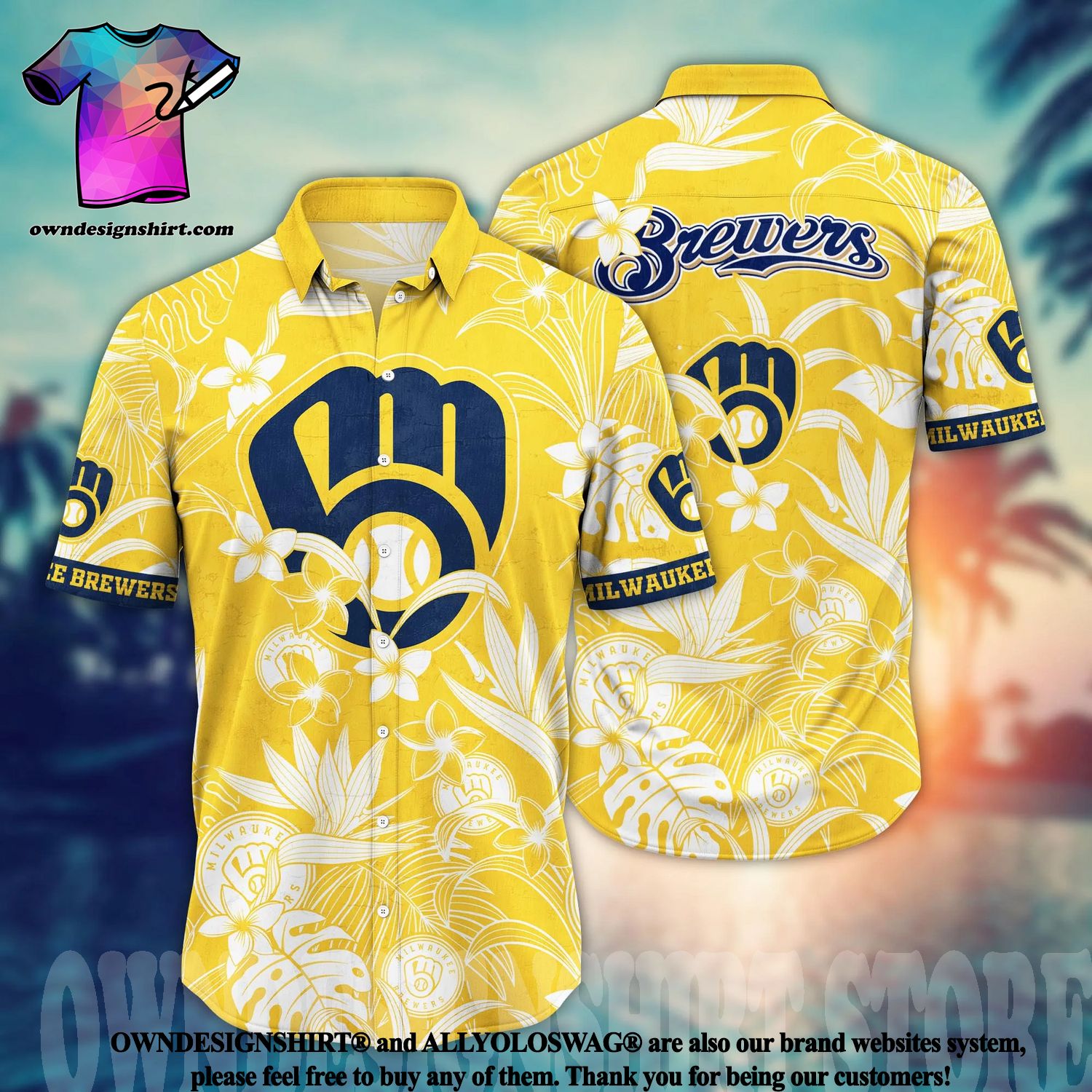 The best selling] Milwaukee Brewers MLB Flower Tropical Unisex All Over  Printed Hawaiian Shirt