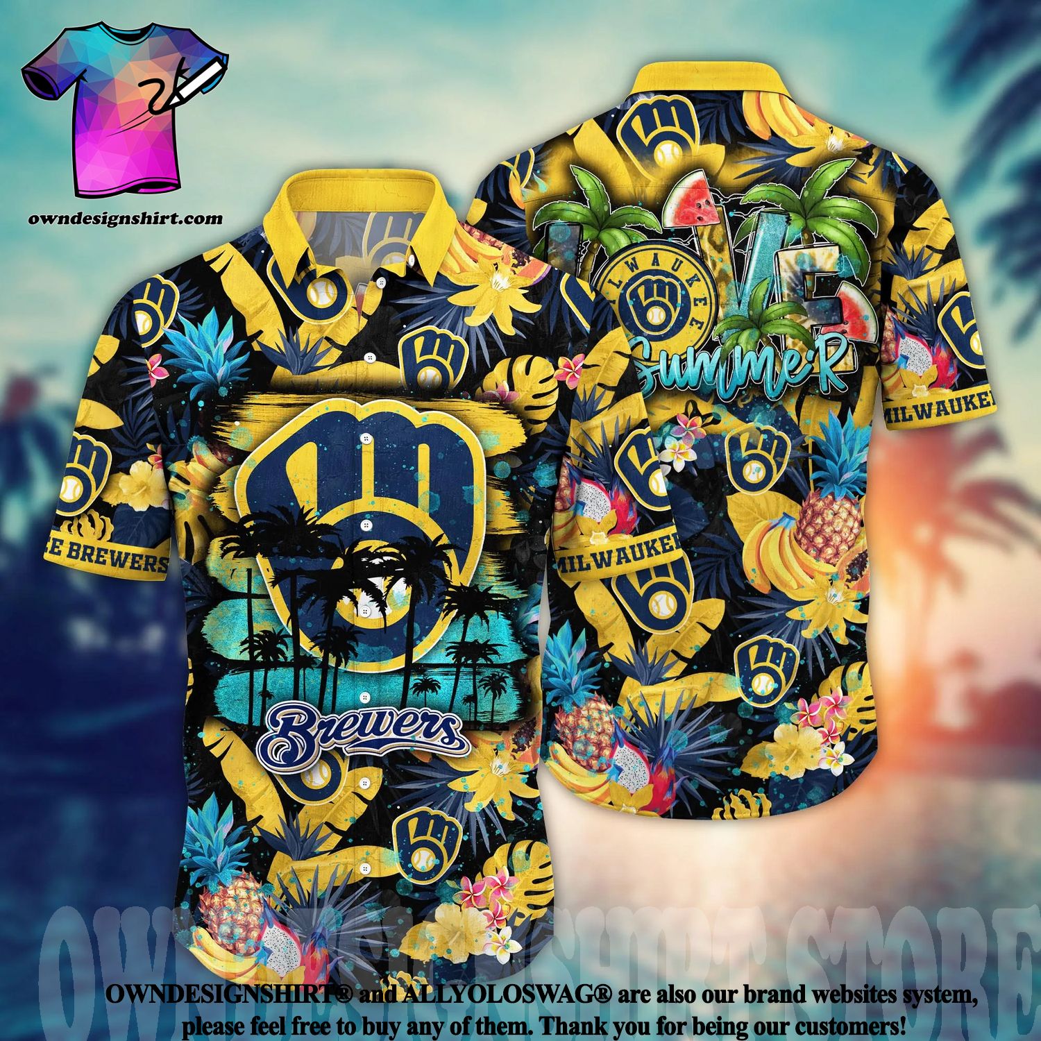 The best selling] Milwaukee Brewers MLB Flower Tropical Unisex All Over  Printed Hawaiian Shirt