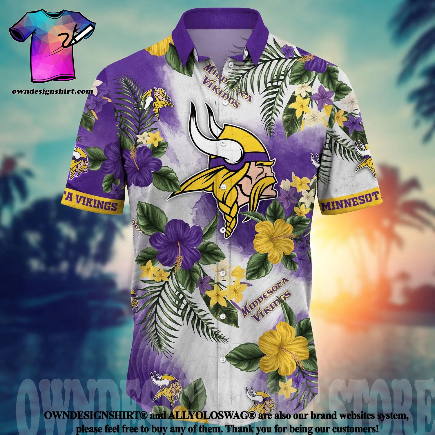 The best selling] Minnesota Vikings NFL Flower Full Printing 3D Hawaiian  Shirt