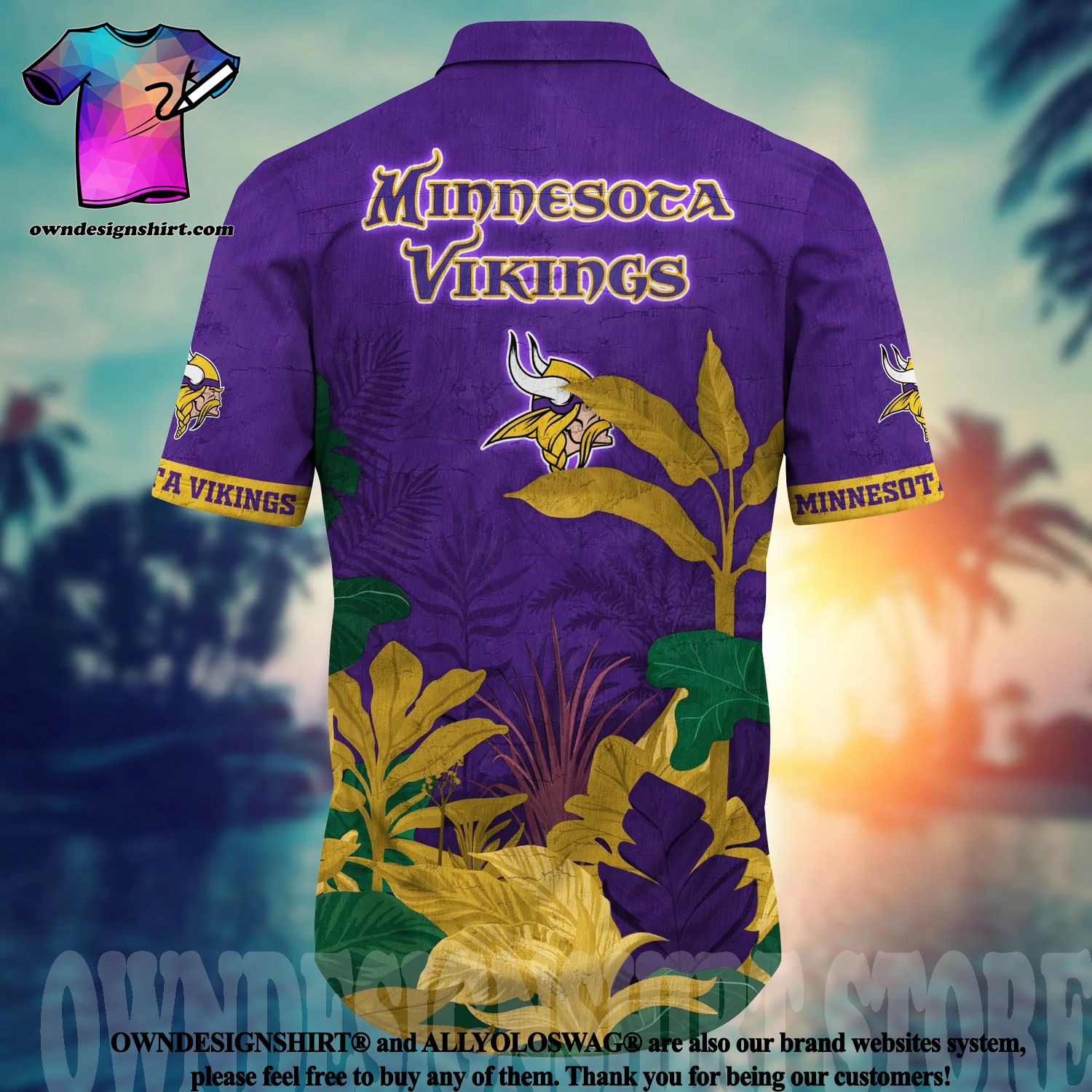 The best selling] Minnesota Vikings NFL Flower Classic All Over Print Hawaiian  Shirt