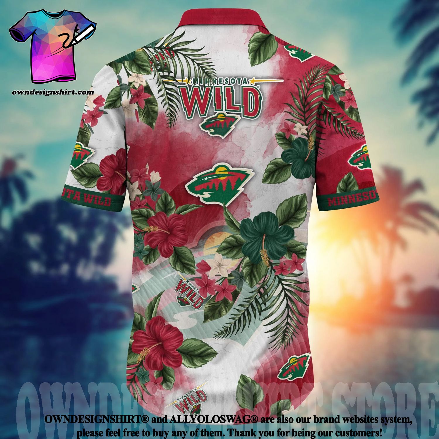 NHL Minnesota Wild Hawaiian Shirt Palm Leaves Beach Gift For Dad