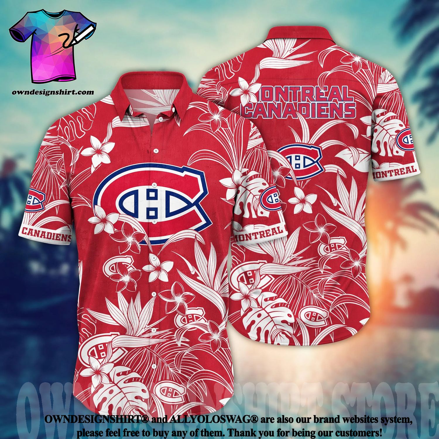 The best selling] Montreal Canadiens NHL Flower Classic All Over