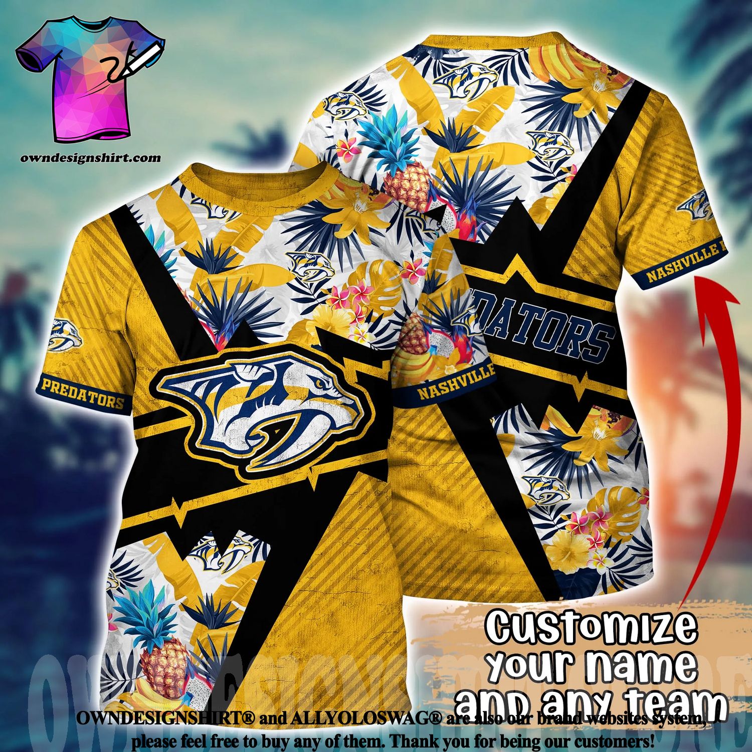 Nashville Predators NHL For Sports Fan Floral Hawaiian Beach Shirt -  Senprintmart Store