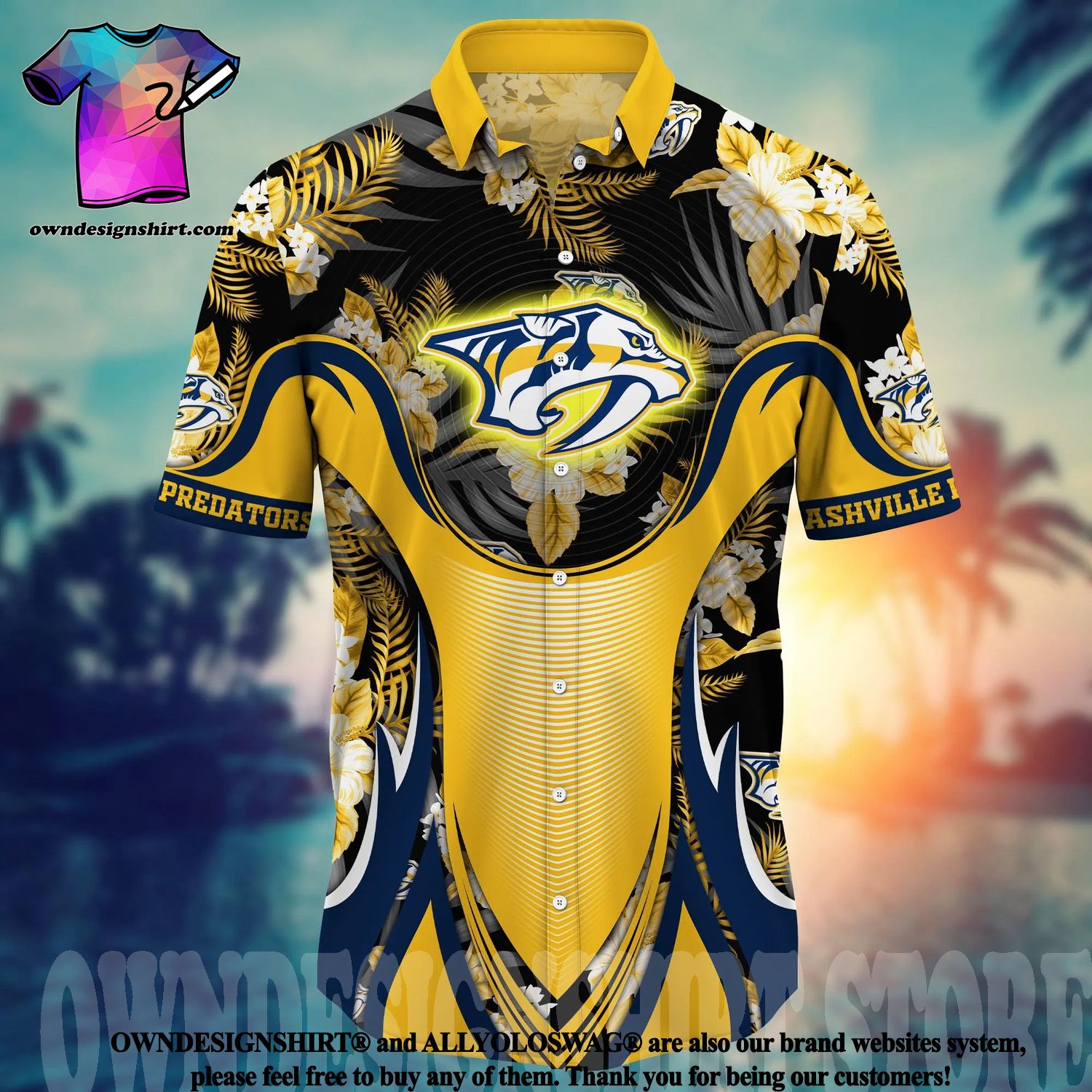 The best selling] Nashville Predators NHL Flower Unisex All Over Printed Hawaiian  Shirt