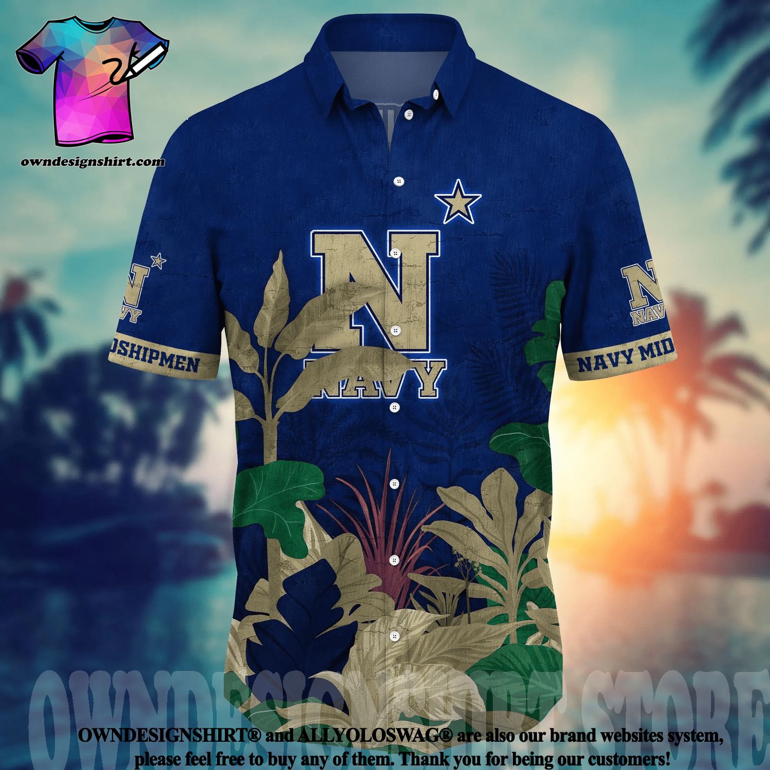 Navy Midshipmen NCAA Flower Button Up Hawaiian Shirt 3D Shirt, Navy  Midshipmen Football Fathers Day Gifts - T-shirts Low Price