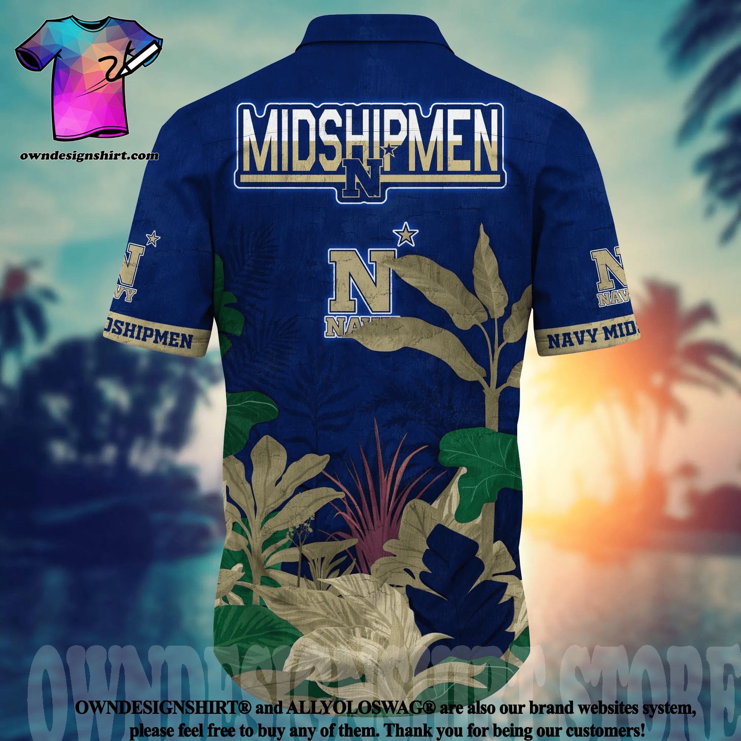 Navy Midshipmen NCAA Flower Button Up Hawaiian Shirt 3D Shirt, Navy  Midshipmen Football Fathers Day Gifts - T-shirts Low Price