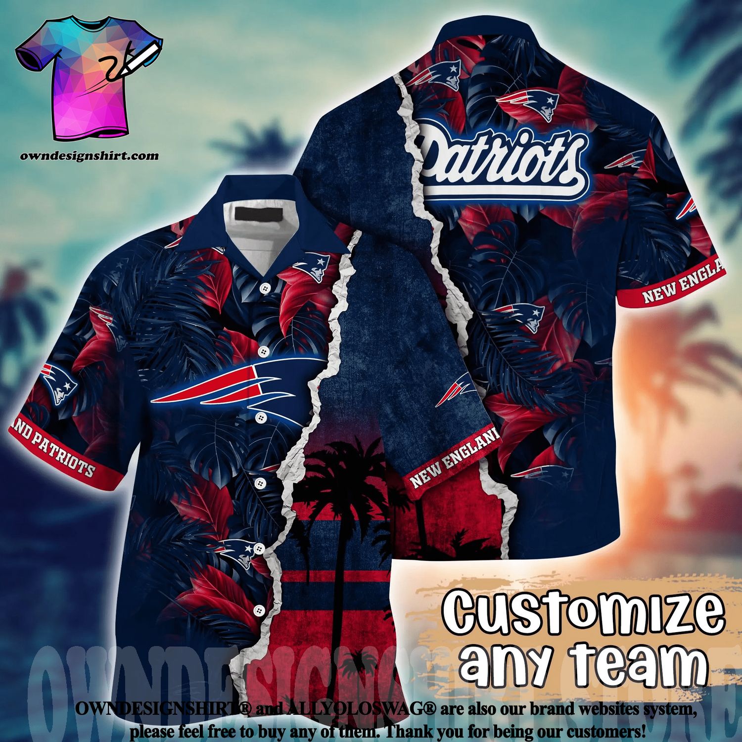 New England Patriots NFL Baseball Tropical Flower Baseball Jersey Shirt