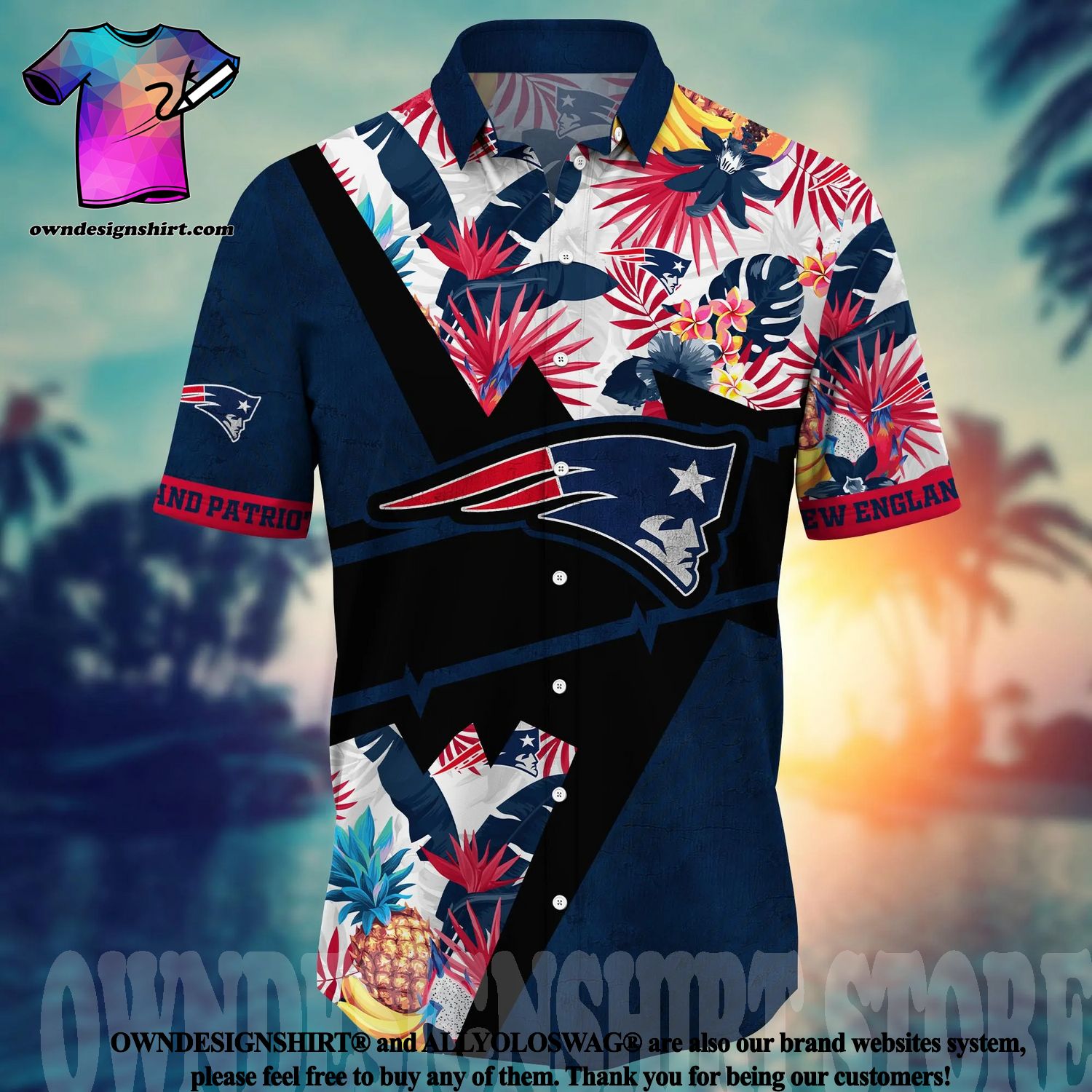 New England Patriots NFL Us Flag Hawaiian Shirt Custom Summer Aloha Shirt -  Trendy Aloha