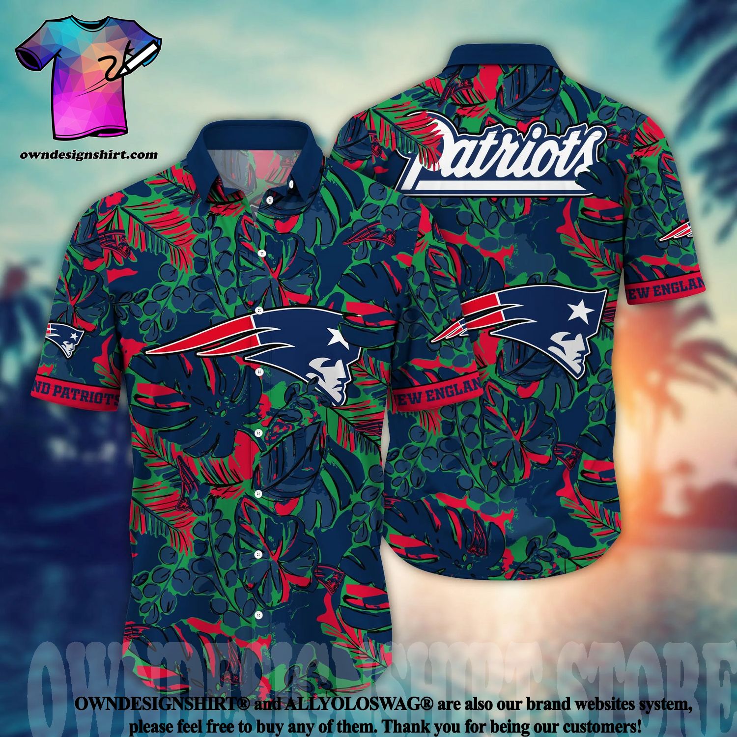 New England Patriots NFL Us Flag Hawaiian Shirt Custom Summer Aloha Shirt -  Trendy Aloha