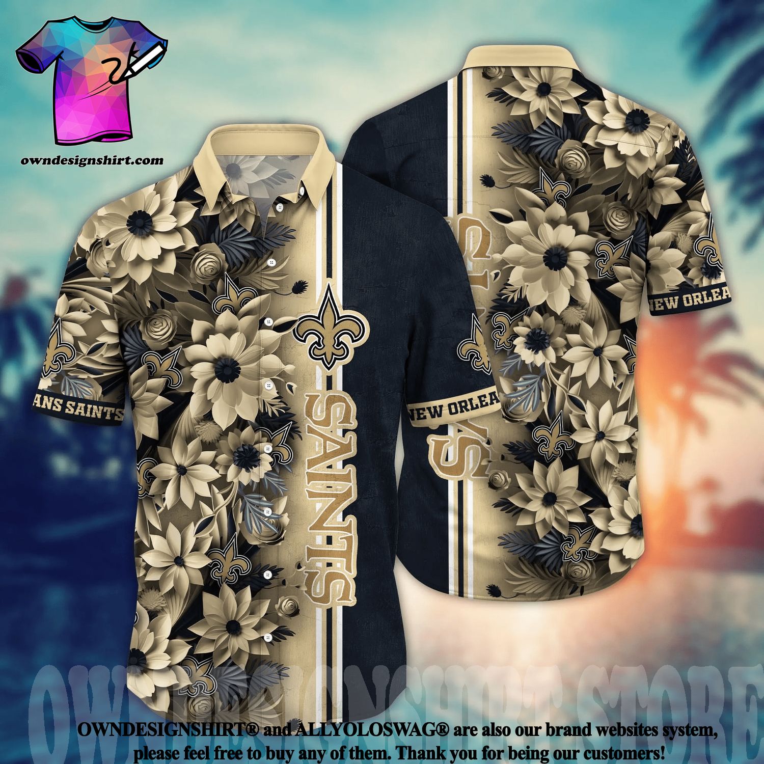 New Orleans Saints NFL Custom Name Hawaiian Shirt For Men Women Best Gift  For Real Fans - Freedomdesign