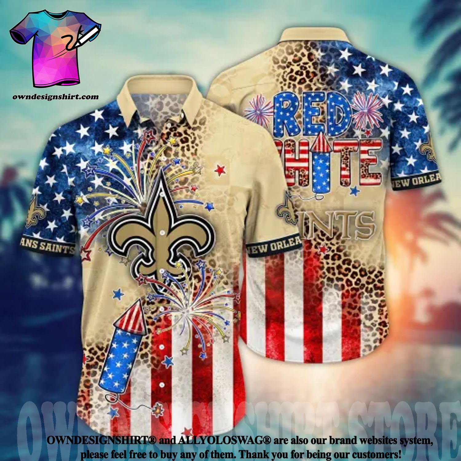 The best selling] New Orleans Saints NFL Flower All Over Printed 3D  Hawaiian Shirt