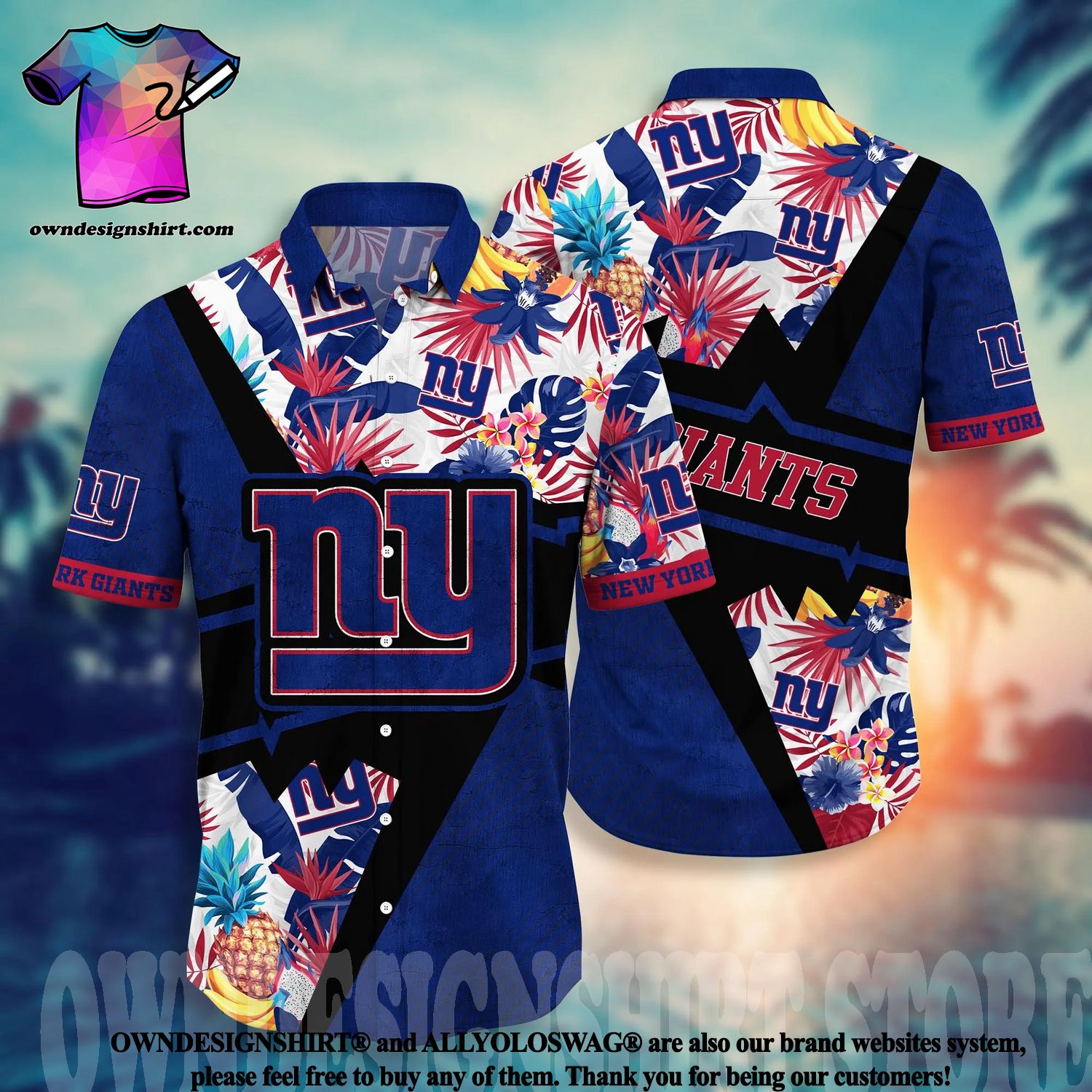 Custom Name For Fans New York Giants NFL Baby Yoda Lover Tropical Hawaiian  Shirt